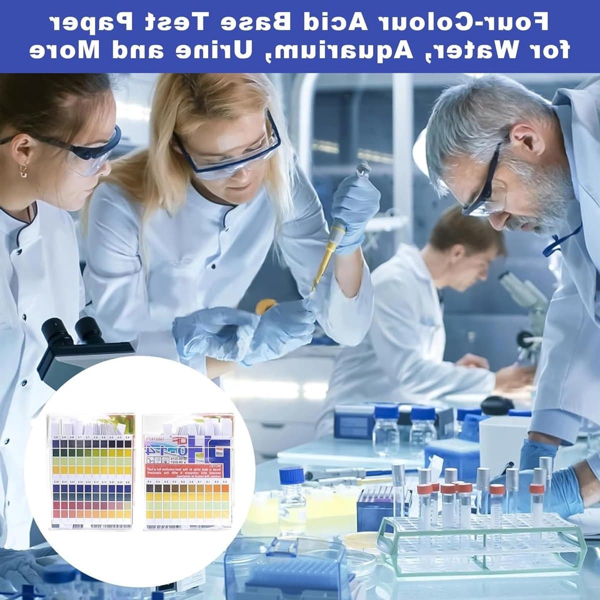 100 stuks pH teststrips voor water, aquarium en urine - Zuur-basis testset met meetbereik pH 0-14 voor laboratorium en huishoudelijk gebruik thumbnail 6