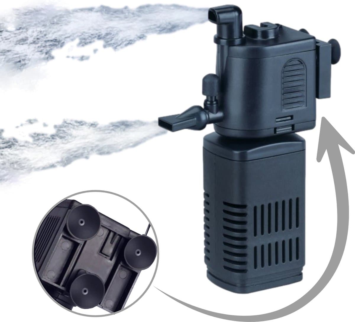 Aquarium Filter Pomp - Wasbaar Filter - 230V - 500L/h - Aquariumfilter voor Zuurstof en Filtratie thumbnail 10