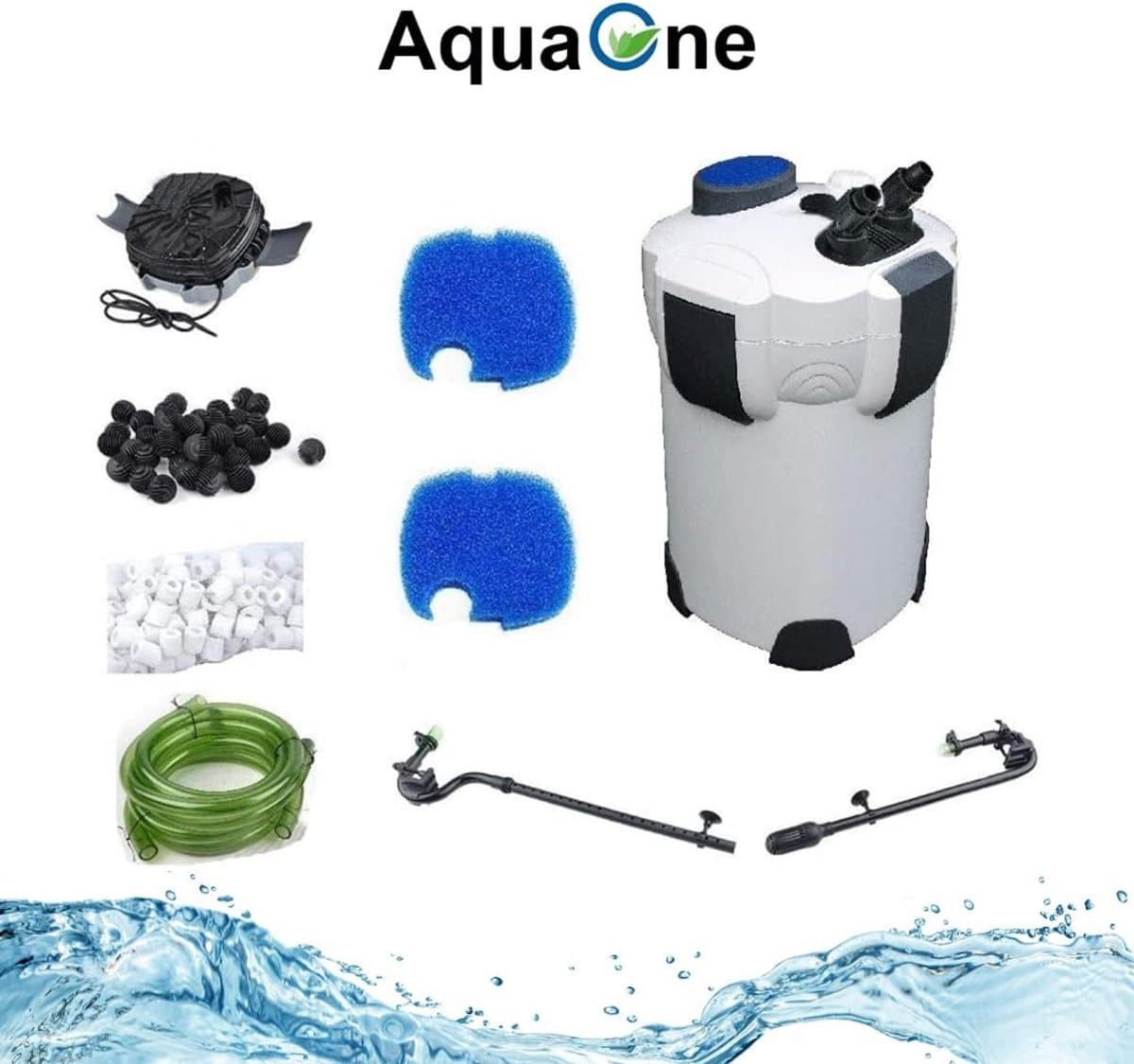 AquaOne Aquarium buitenfilter HW-303A 1400 l/u I Hoogwaardige filter voor aquaria tot 700 liter I Pomp met filtermedia voor zoetwater- en zeewateraquaria thumbnail 7