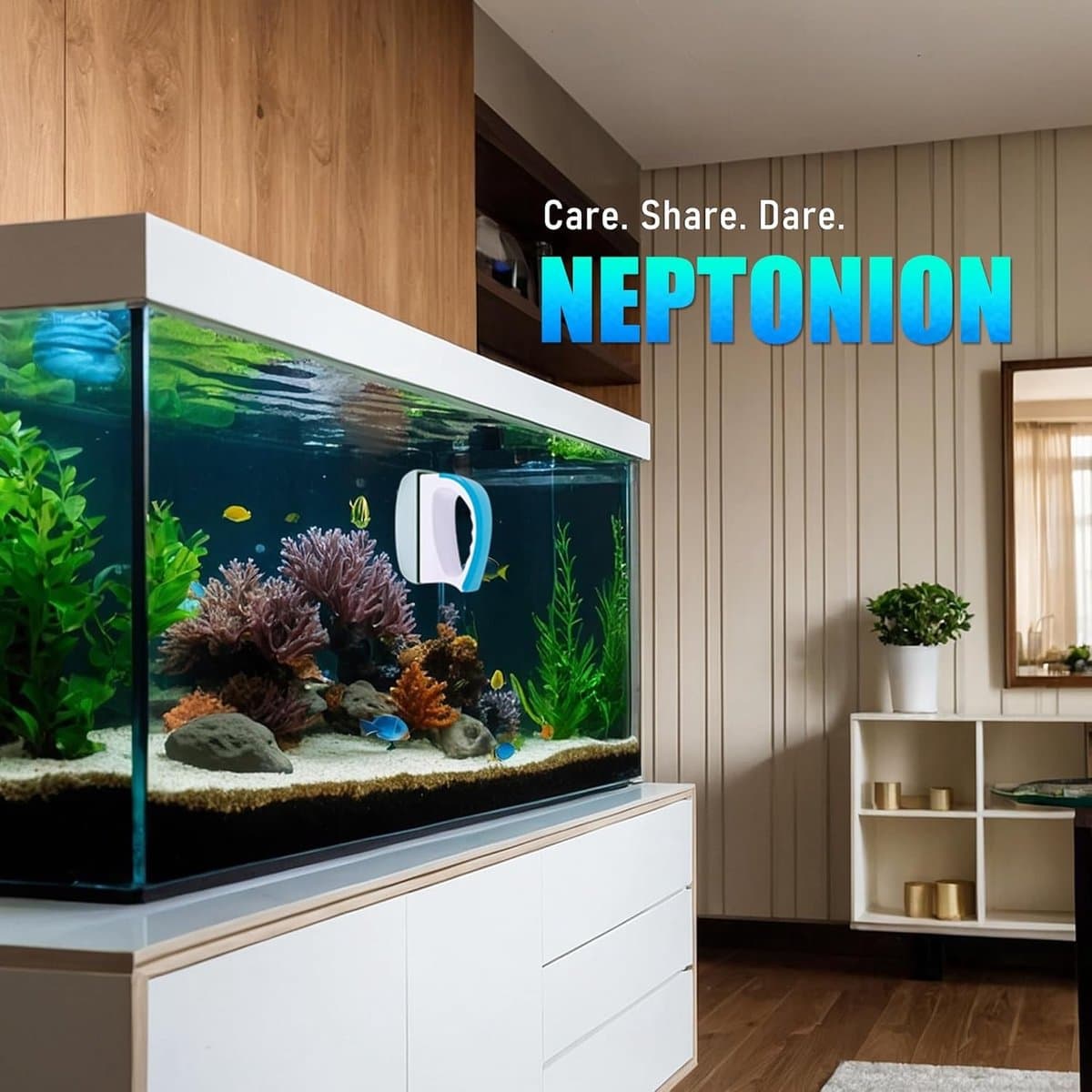 Magnetische Algenverwijderaar voor Aquarium - Glazen Schoonmaakborstel met Drijvend Ontwerp, Krasvrije en Antislip Functie voor Eenvoudig Onderhoud thumbnail 6