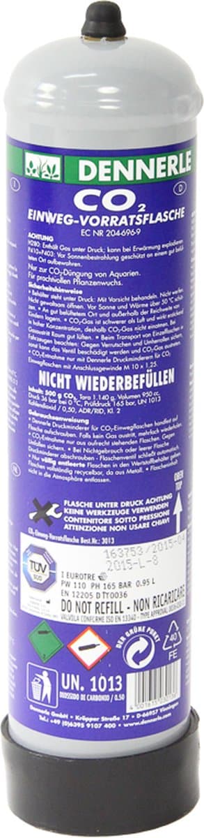 Dennerle CO2 Wegwerpfles 500 Gram thumbnail 3