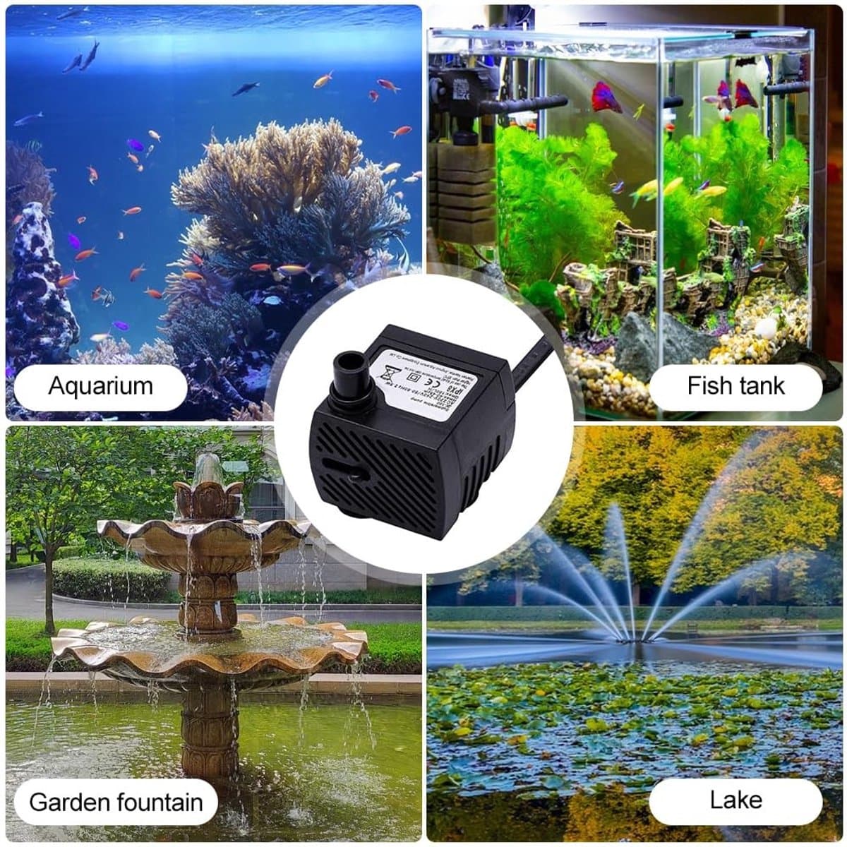 Allecto - Mini-waterpomp - Aquarium - Ultrastil - Zwart - Dompelpomp - 200 l/u - Geschikt voor kleine aquaria - Model ML-xpump thumbnail 5