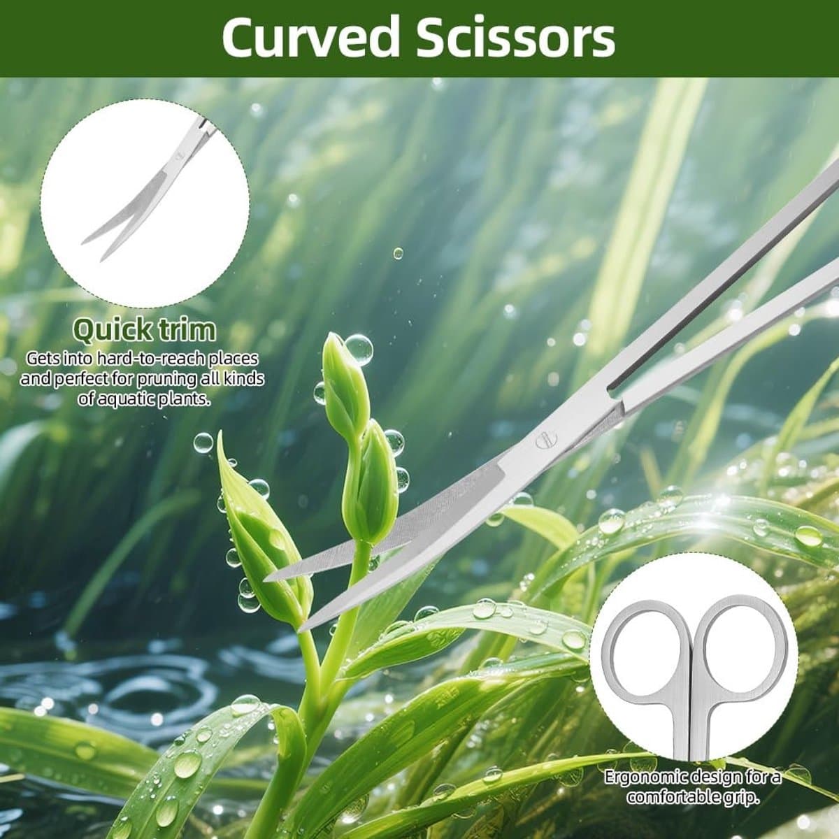 Allecto - Aquarium Aquascaping Tools Set - RVS Schoonmaakset - Voor waterplanten - Set van 4 - Onderhoud aquarium - Ideaal voor aquascaping - Gesch.. thumbnail 10