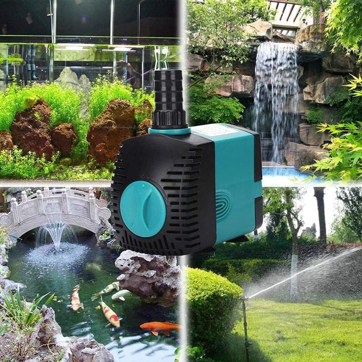 Waterpompen - Mini Waterpomp 10W - Ultra Stille Dompelpomp 600L/u - Aquarium Waterpomp - Vijverpomp - Fonteinpomp - Maximale Opvoerhoogte 1,2 m - Met 1,5 m netsnoer, 2 sproeiers - Voor Aquaria, Fonteinen, Beelden, Hydrocultuur, Vijvers thumbnail 5