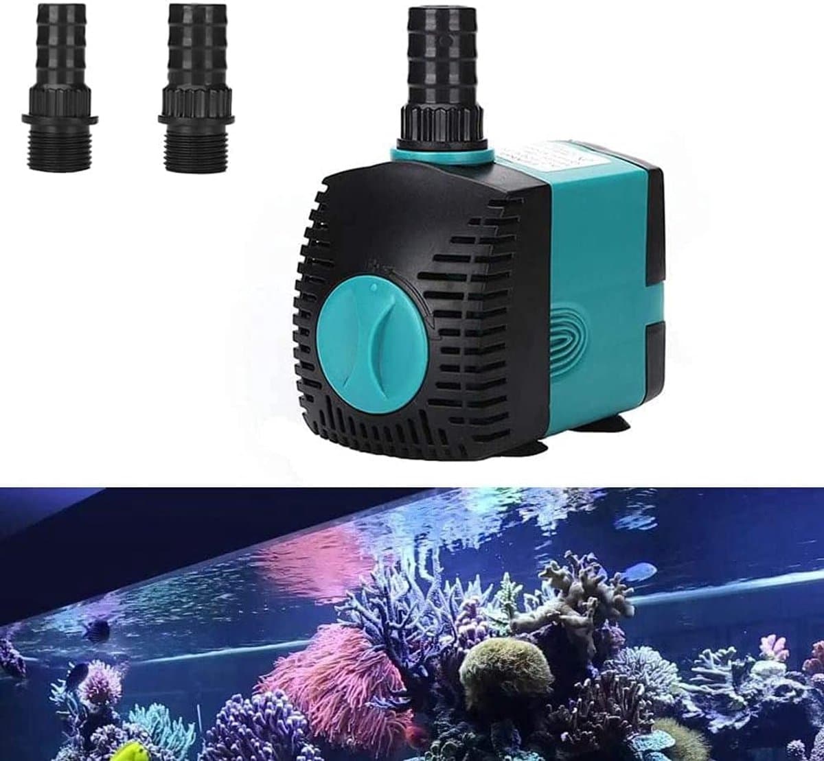 Waterpompen - Mini Waterpomp 10W - Ultra Stille Dompelpomp 600L/u - Aquarium Waterpomp - Vijverpomp - Fonteinpomp - Maximale Opvoerhoogte 1,2 m - Met 1,5 m netsnoer, 2 sproeiers - Voor Aquaria, Fonteinen, Beelden, Hydrocultuur, Vijvers thumbnail 6