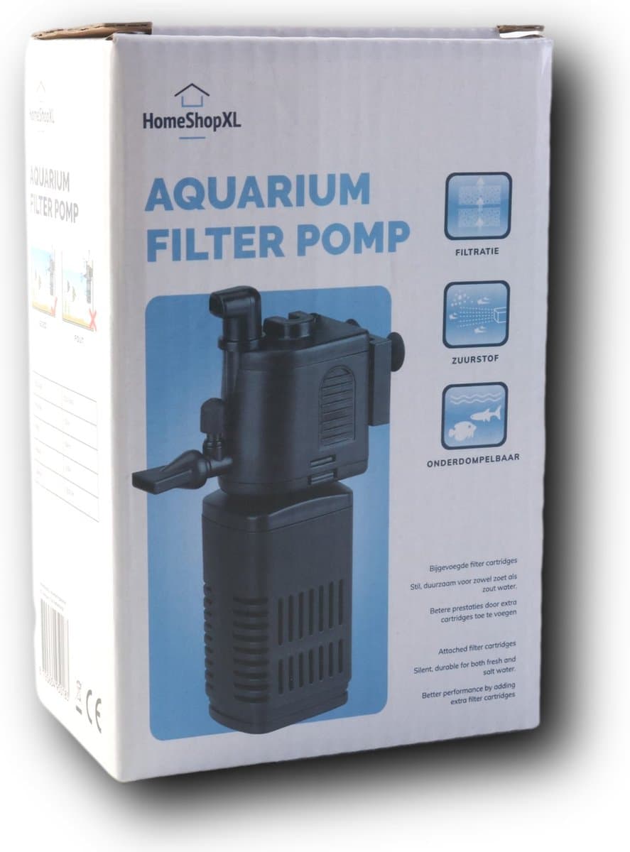 Aquarium Filter Pomp - Wasbaar Filter - 230V - 500L/h - Aquariumfilter voor Zuurstof en Filtratie thumbnail 6