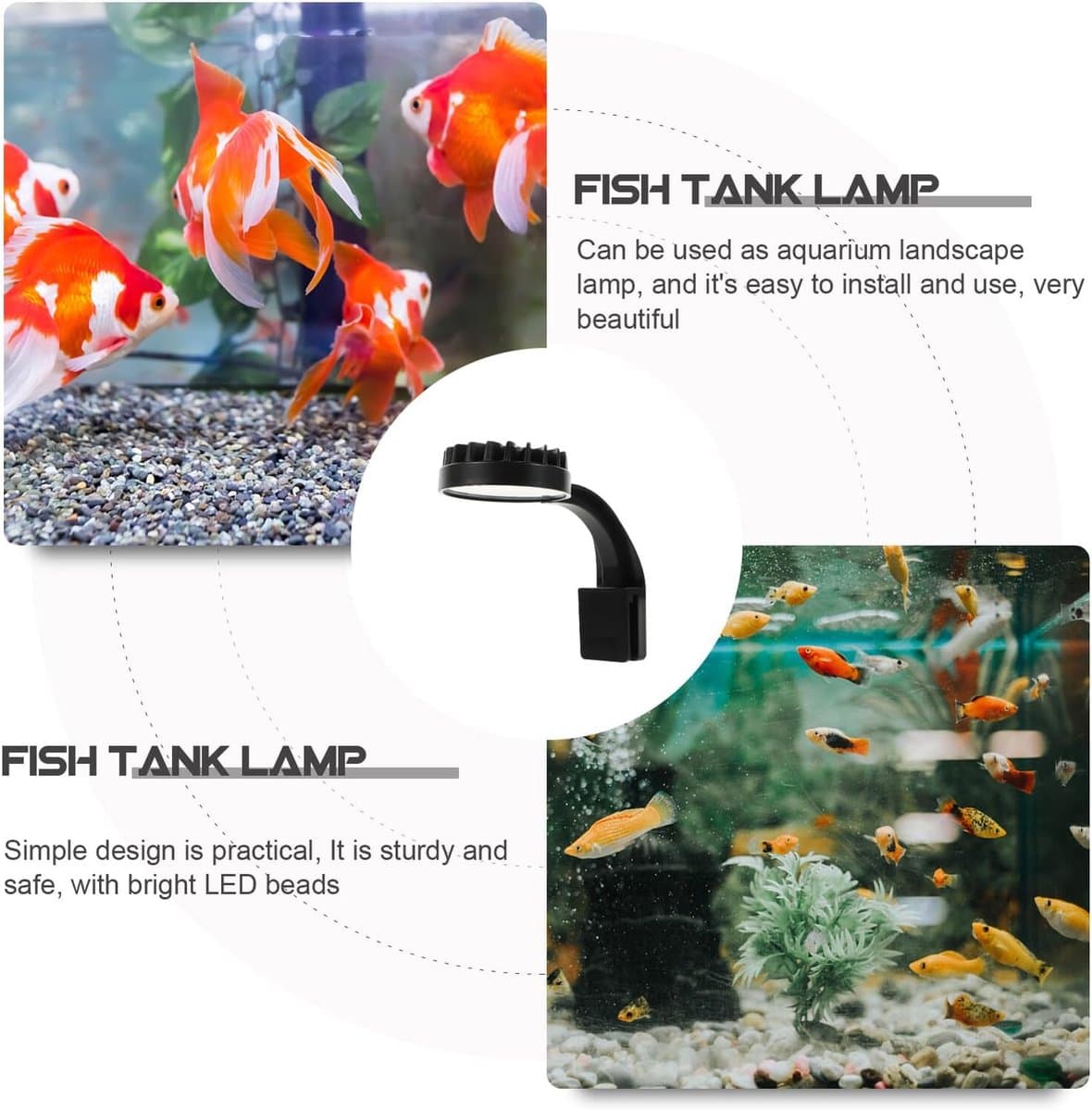 KZQ LED Aquarium Klemspot 5W Volspectrum voor Kleine Vissenbak 3 5 mm Glas Universele Opklembare Aquariumlampen Zwart thumbnail 5