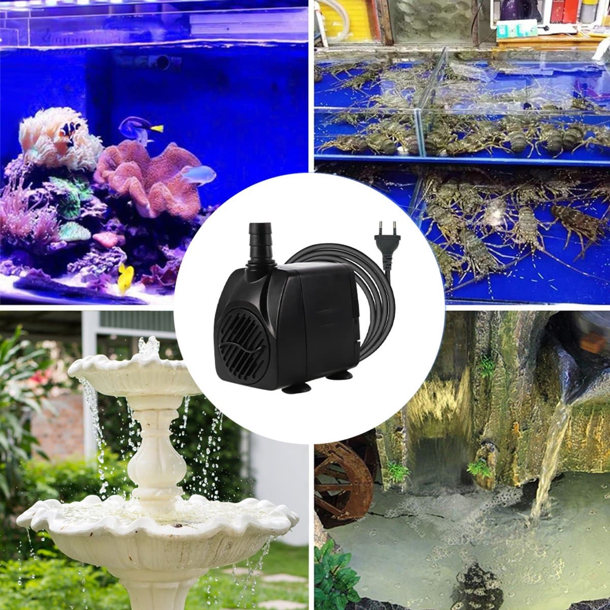 Ultrastille Dompelpomp 840 L/U - 10W Regelbare Doorstroming 2 Sproeikoppen Gereedschaploze Reiniging - Ideaal Voor Hydrocultuur Watervallen En Aquariums thumbnail 11