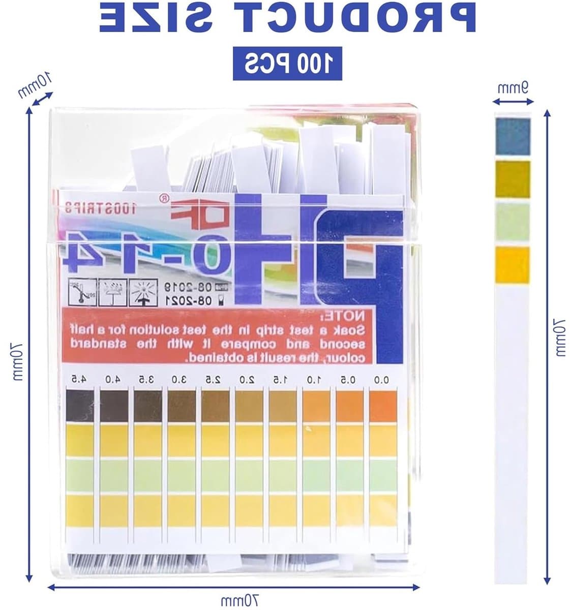 100 stuks pH teststrips voor water, aquarium en urine - Zuur-basis testset met meetbereik pH 0-14 voor laboratorium en huishoudelijk gebruik thumbnail 5