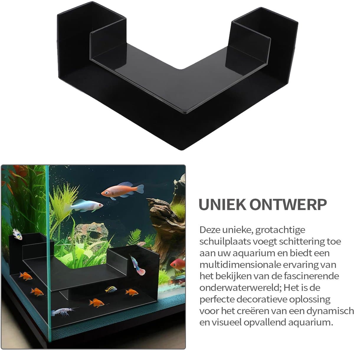MAGICSHE Aquarium Schuilplaats Decoratie Ornamenten - Aquarium Ondergrondse Tunnel Voor Vis En Garnalen - Schuilplaats Vissen Met 2 Ingangen Zwart Dubbelhouder thumbnail 9