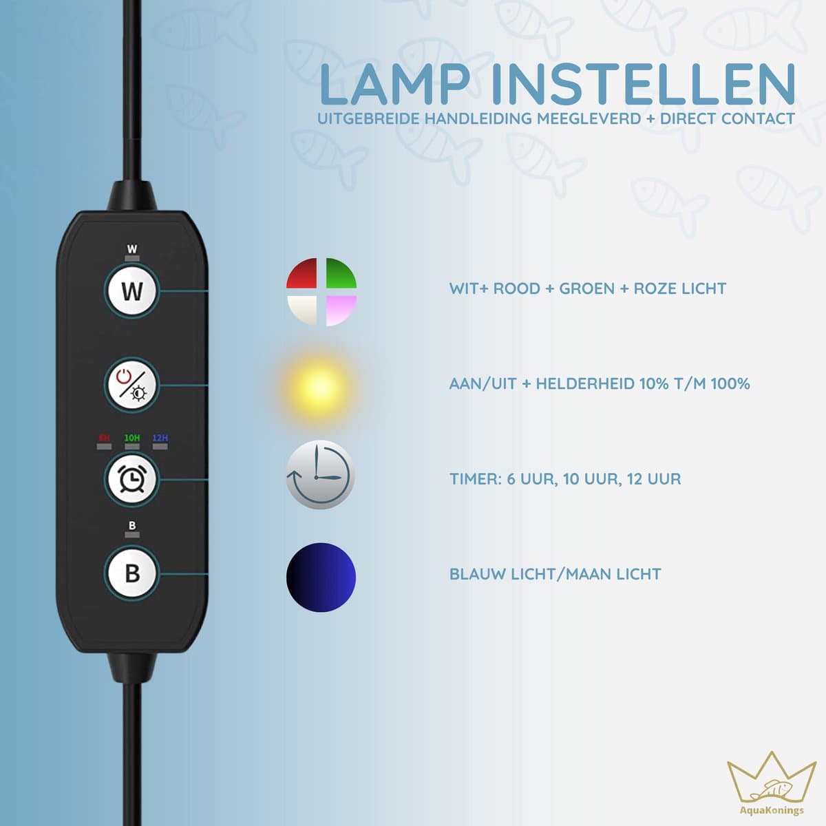 AquaKonings - Aquarium lamp - LED Aquariumverlichting - Dimbaar – Eenvoudig bedienen - Timer - 75 tot 90cm - Verschillende maten verkrijgbaar thumbnail 4