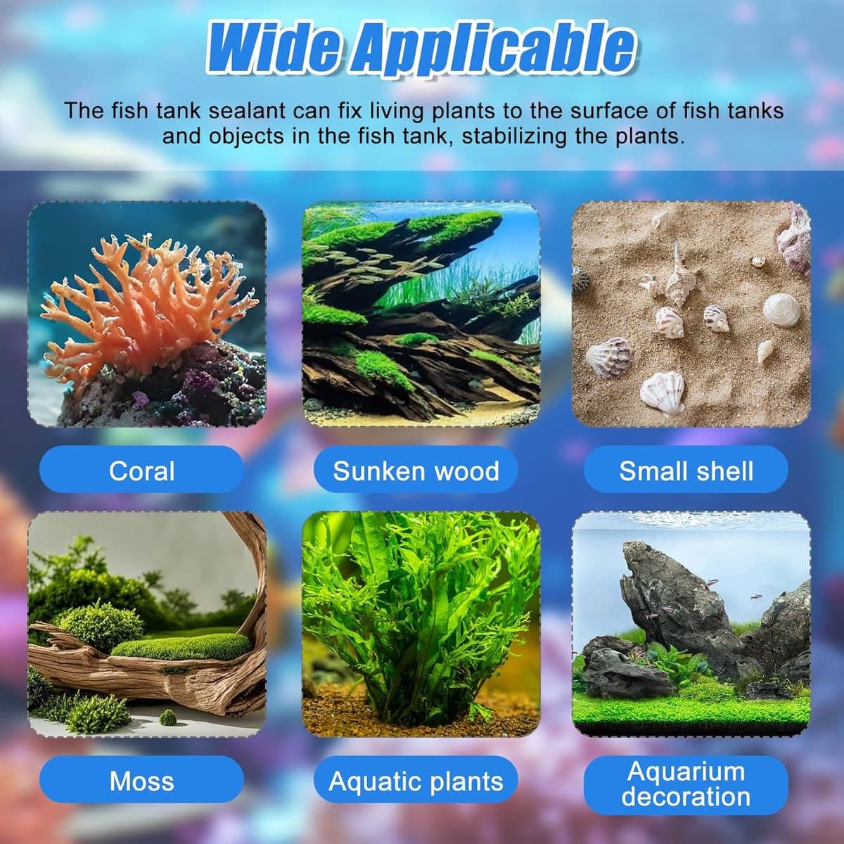 SnelShoppen - Pack van 4 Aquarium Lijm, Koraallijm, Transparante Onderwaterlijm, Waterdicht voor Planten, Mos, Aquascaping, Aquatische Planten, Koraal thumbnail 2