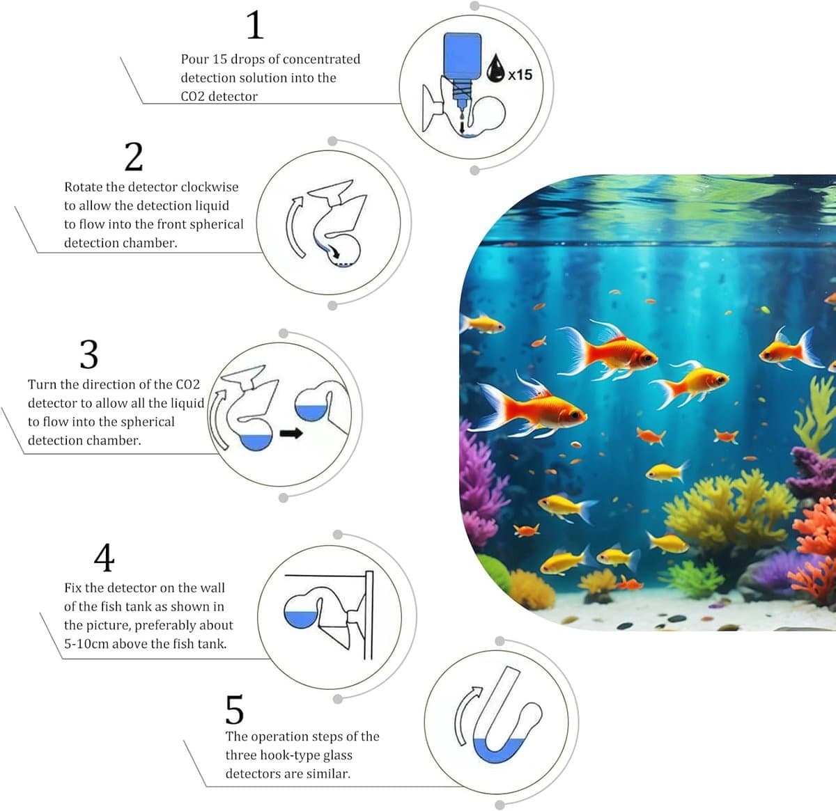 Duurtest voor aquaria - 3 stuks CO2-testset voor nauwkeurige wateranalyse en optimale plantengroei thumbnail 4