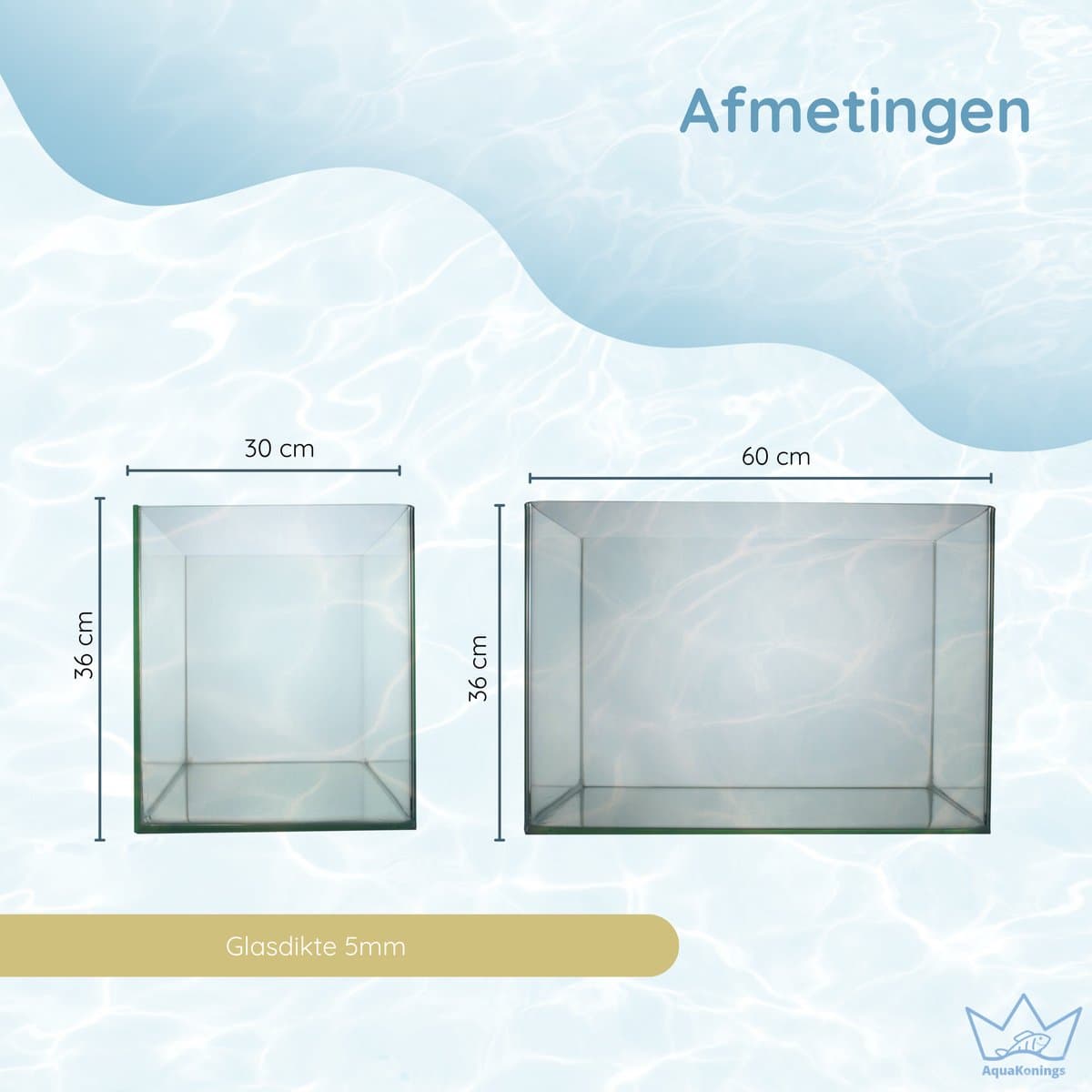 AquaKonings – Aquarium – Aquarium met afgeronde hoeken - Aquariumkit 60x30x36 64L thumbnail 5