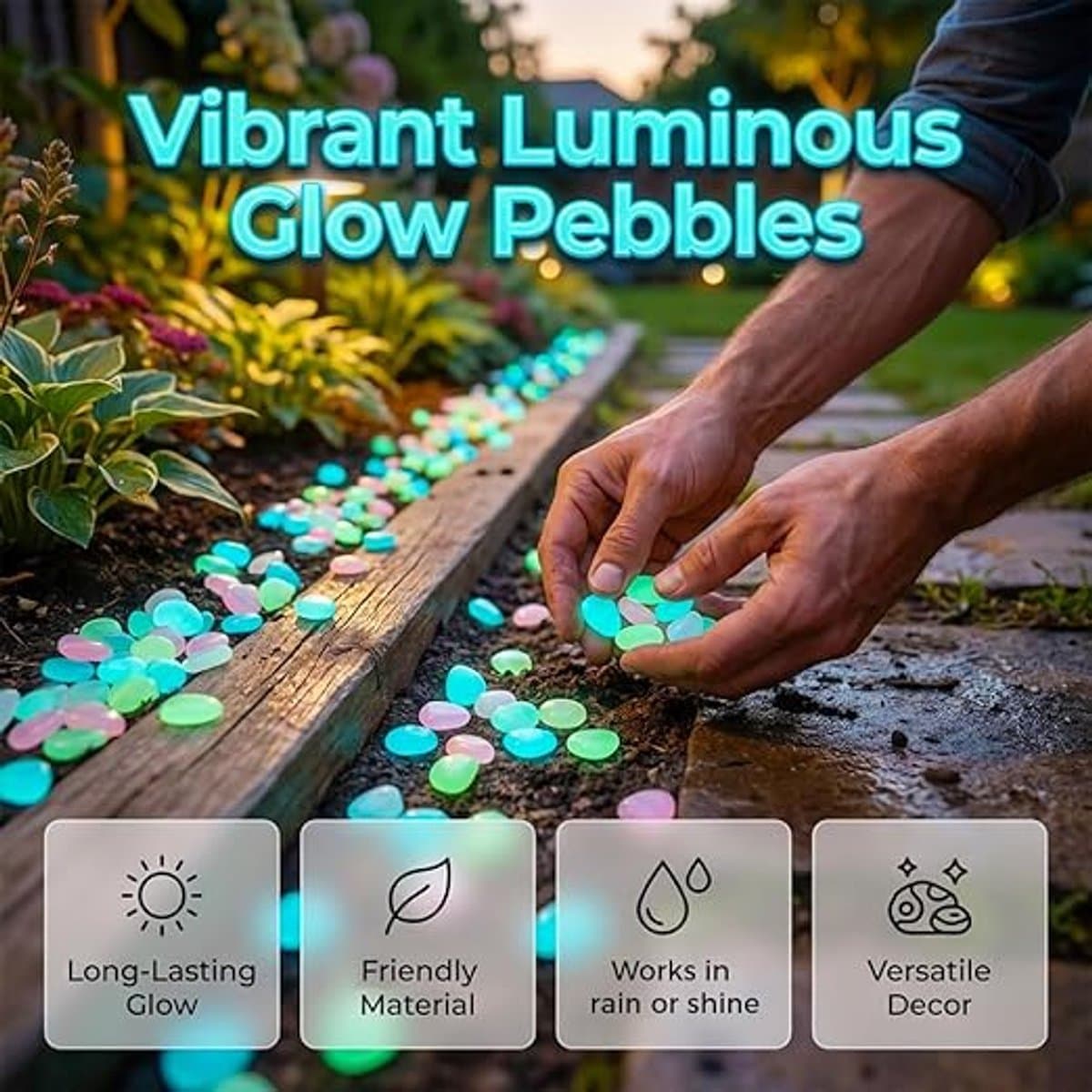 600 Stuks Glow in the Dark Stenen - Tuin & Aquarium Lichtgevende Stenen - Glow in De Dark Grindkorrels - Aquarium Steentjes - Decoratieve Stenen - Geschikt Voor Tuininrichting, Aquaria En De Decoratie Van Visbakken - Multicolor thumbnail 5