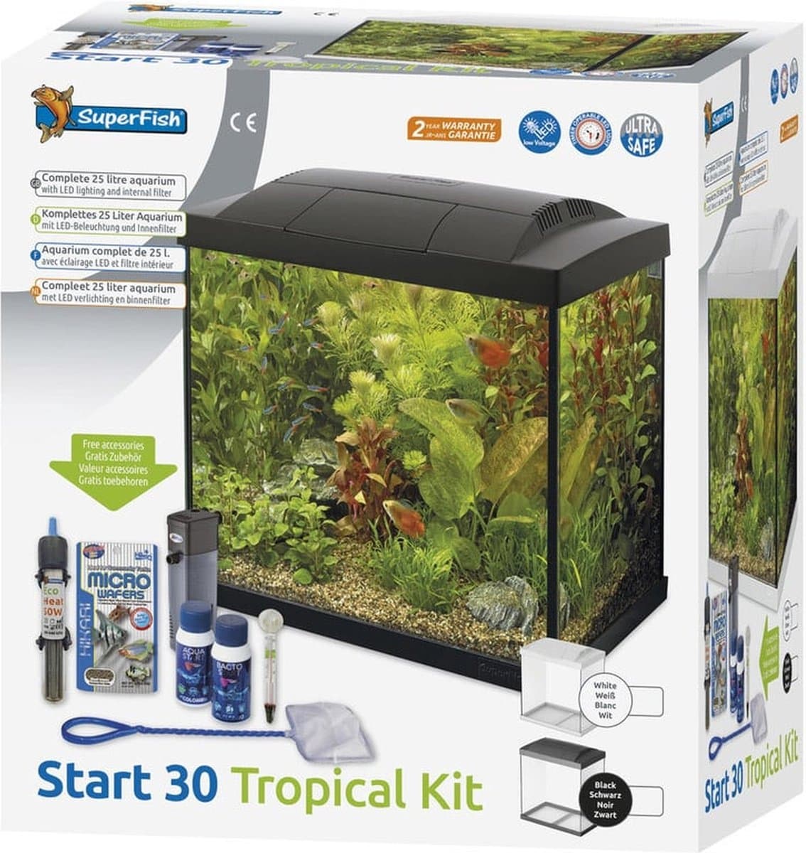 Superfish Aquarium Start 30 Tropical Kit Retro Led 27 l - Aquaria - Zwart thumbnail 3