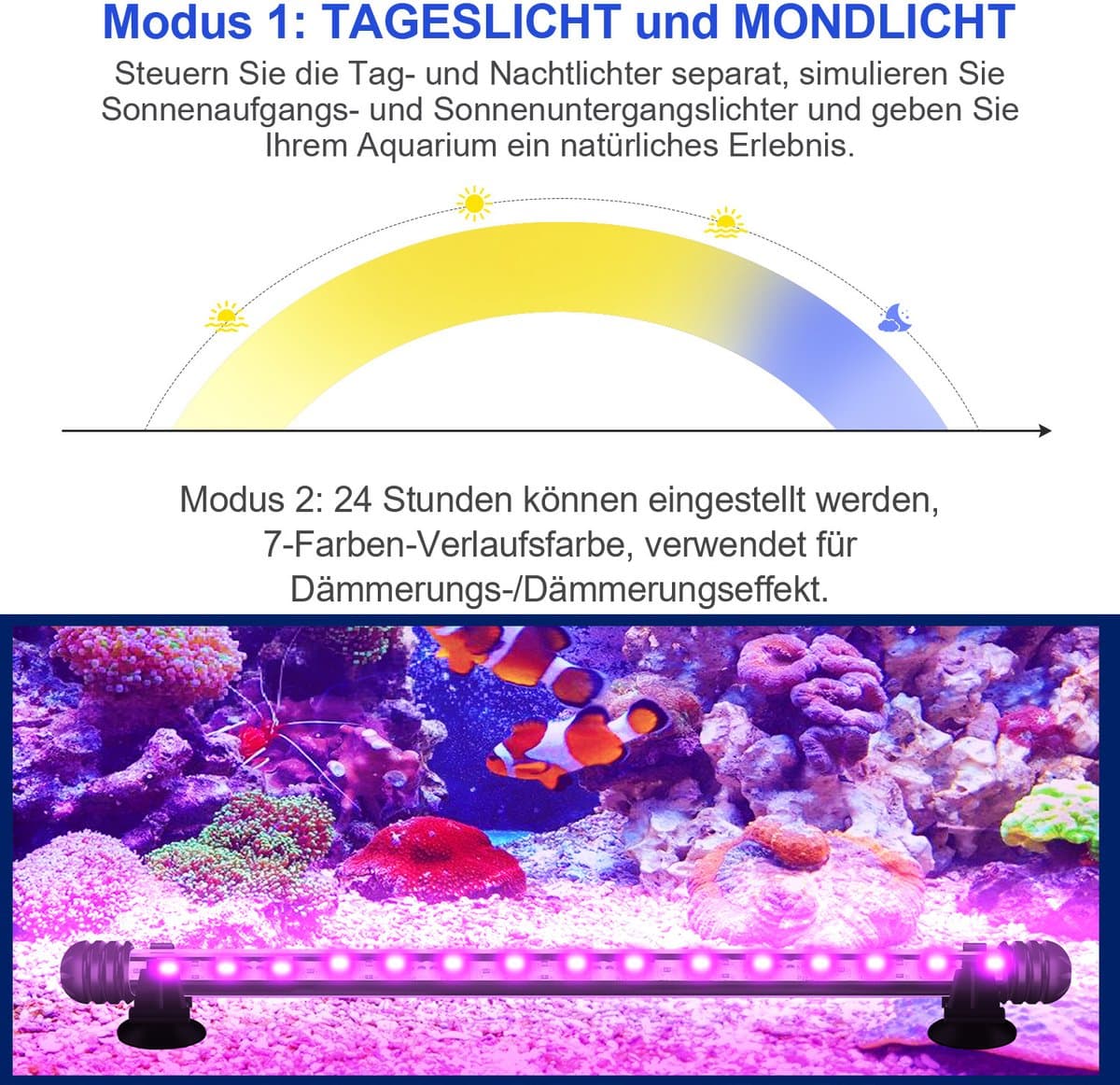Waterdichte RGB LED duiklamp aquarium 5,4W met timer thumbnail 5