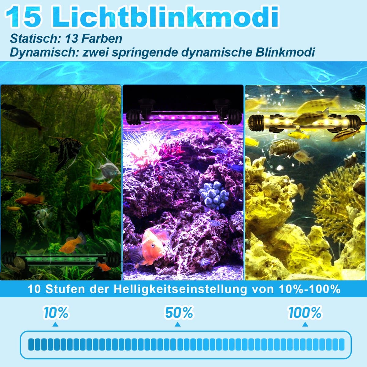 Waterdichte RGB LED duiklamp aquarium 5,4W met timer thumbnail 6