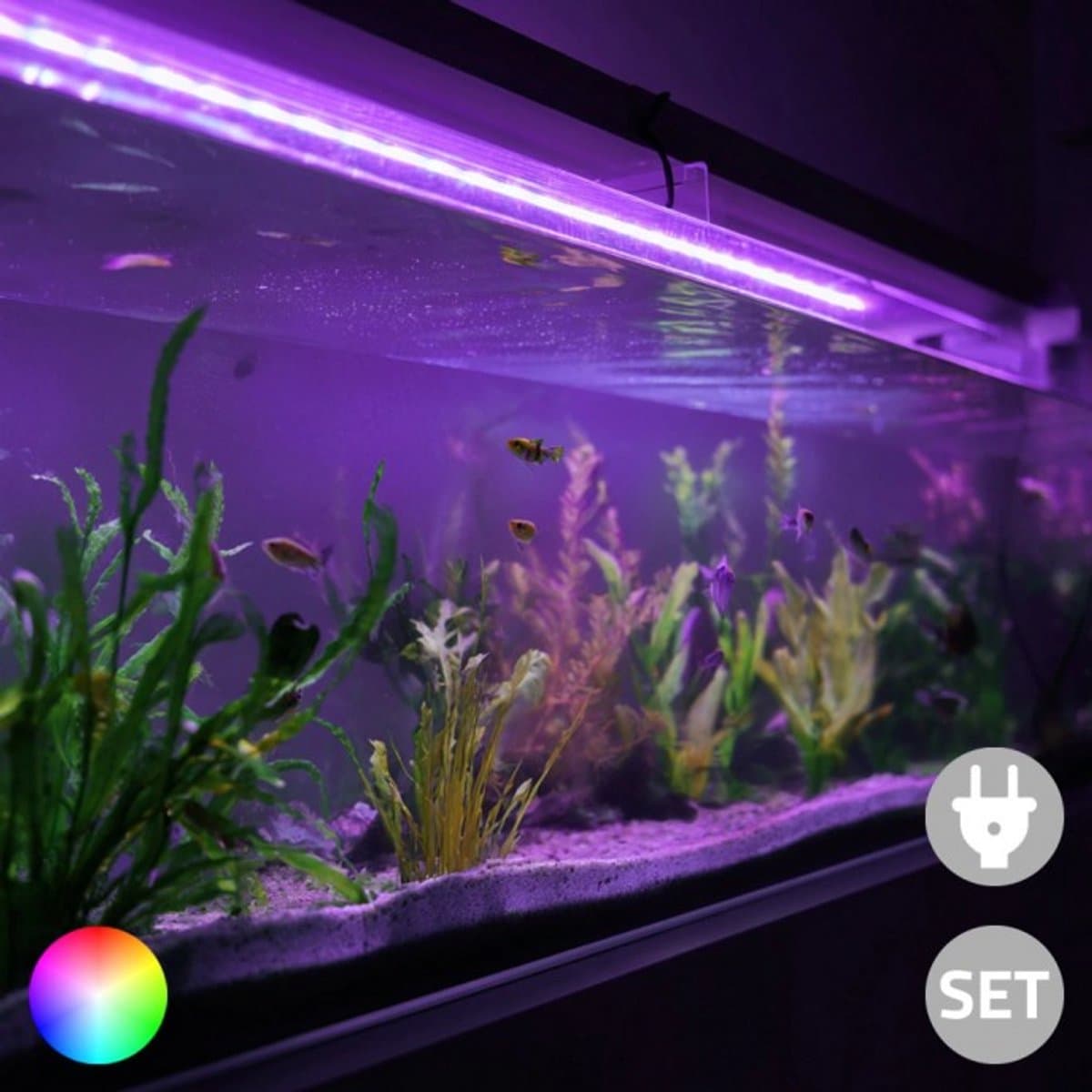 Aquarium Led Verlichting - RGB - 70 t/m 100 cm - Complete set met afstandsbediening - Aquarium Led strip - afbeelding 1