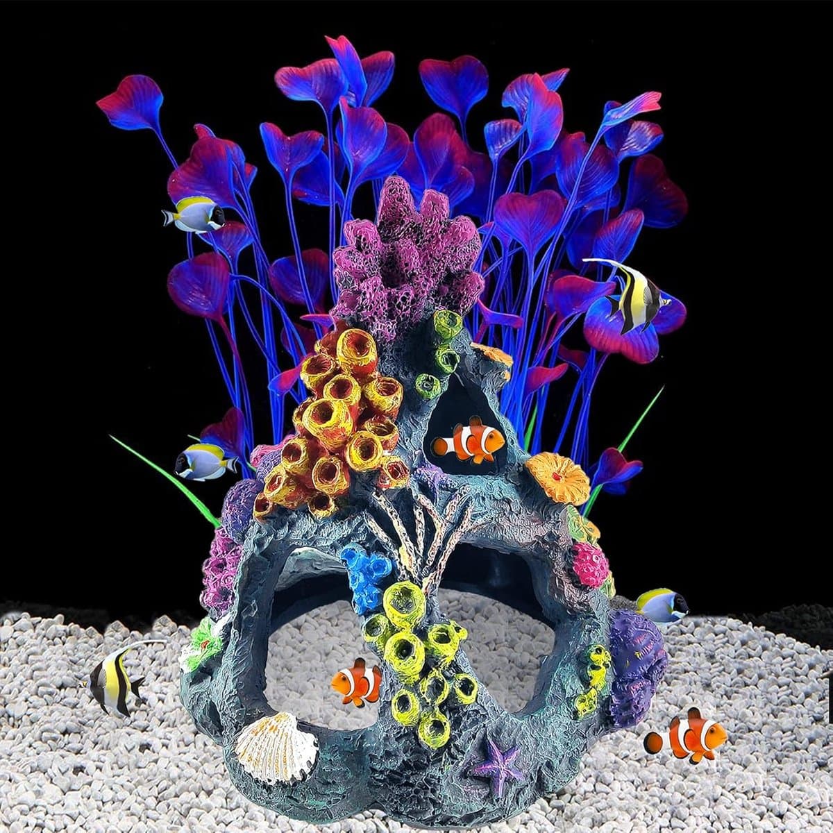 Aquarium Koraal Decoratie - Vis Huisje - Vissen Verrijking - Natuurlijke Hars - 16 x 12 x 12 cm - Kleurrijk thumbnail 5