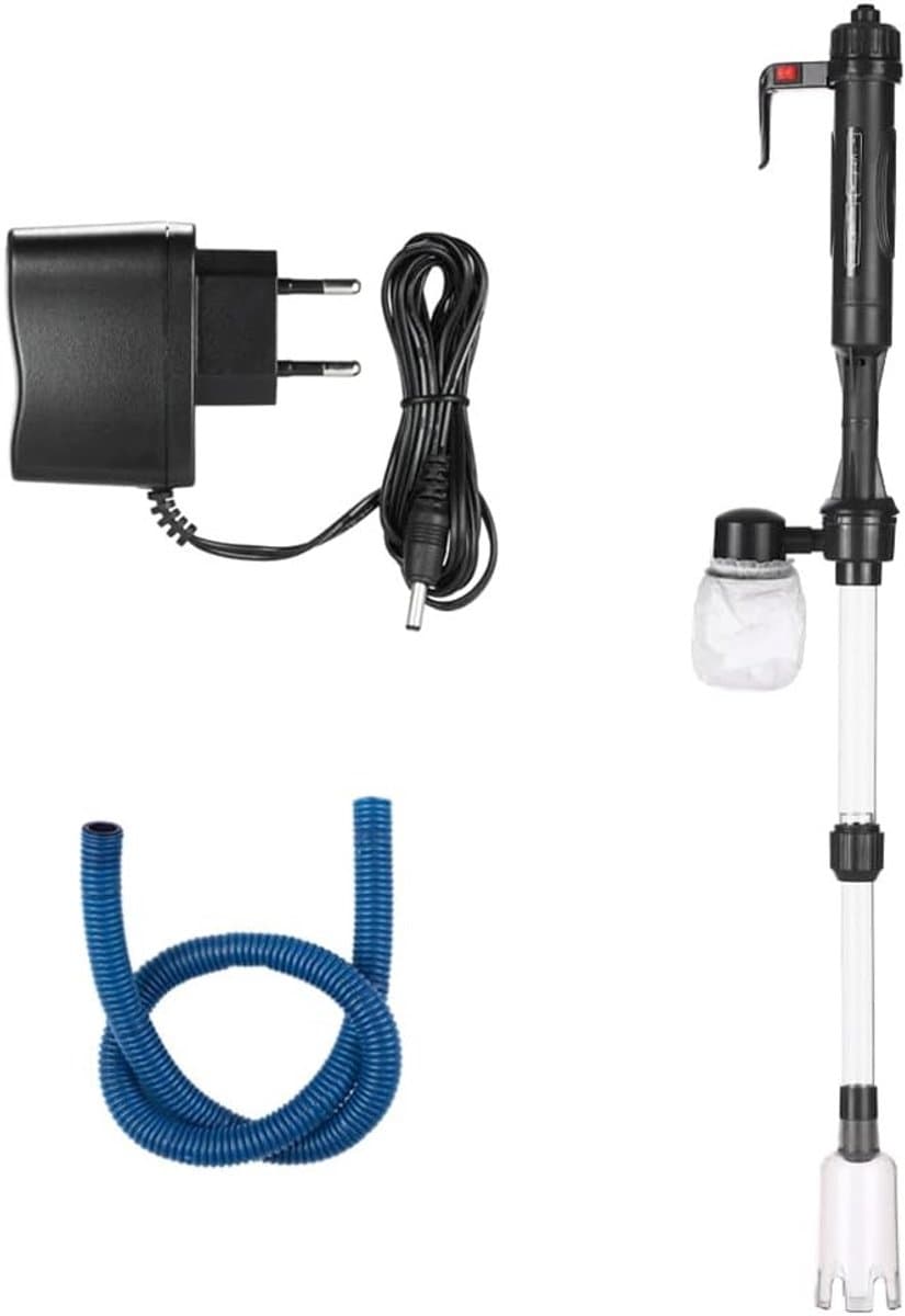 Elektrische Aquarium Zand en Grind Cleaner met Uitschuifbare Slang en Waterververser - Vacuüm Pomp voor Eenvoudig Onderhoud van je Vis Tank thumbnail 7