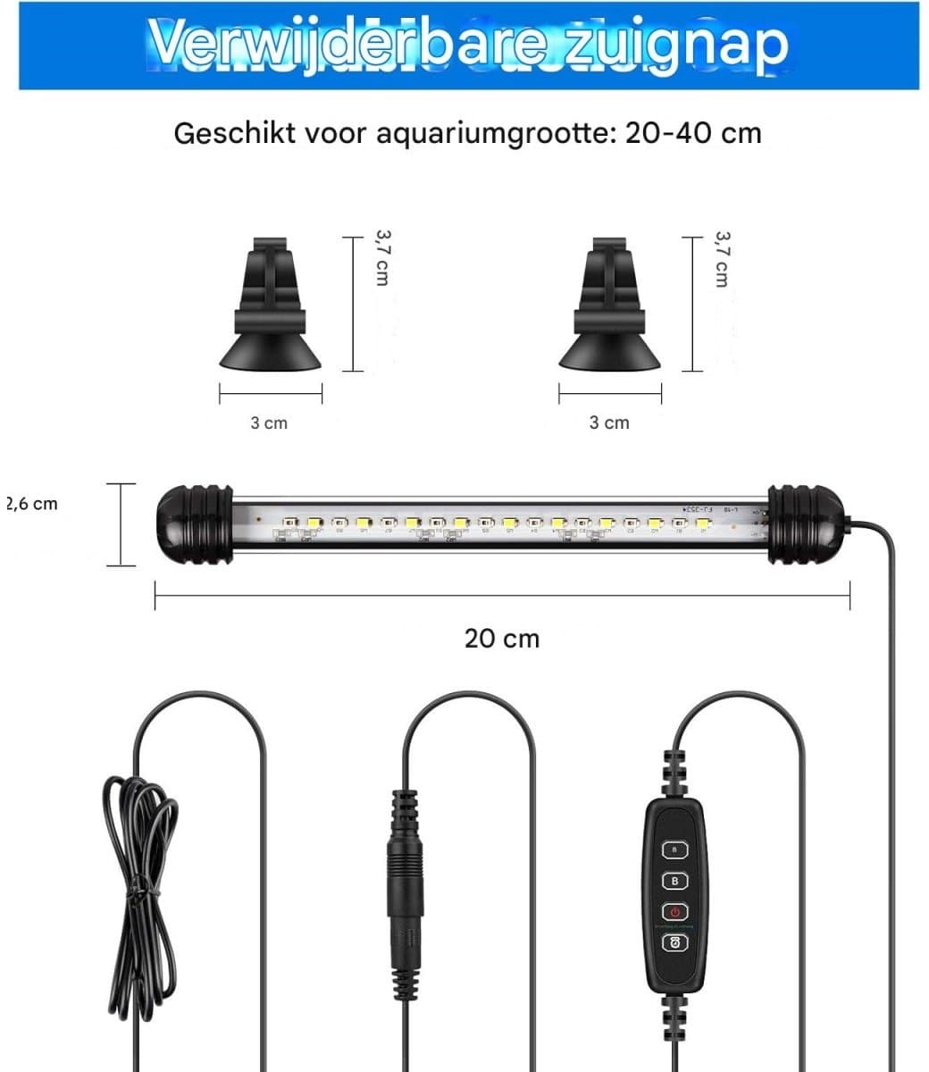 EXCITAT LED lamp - Aquariumlamp - Onderdompelbaar - Met timer - Geschikt voor aquaria, aquaria, reservoirs, huisdierkooien en reptielenkooien thumbnail 5