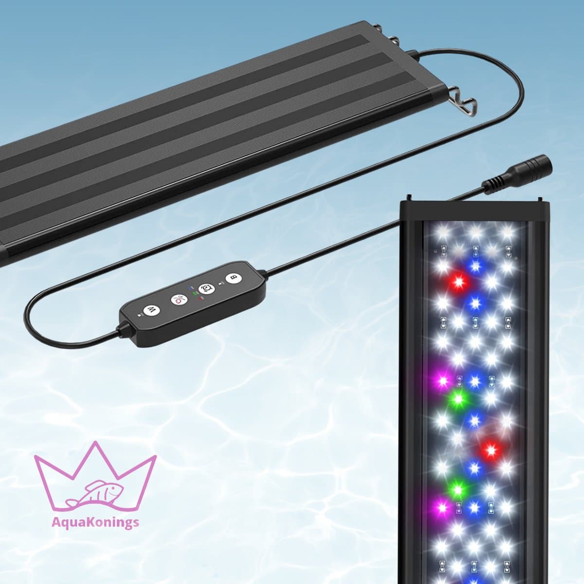 AquaKonings - Aquarium lamp - LED Aquariumverlichting - Dimbaar – Eenvoudig bedienen - Timer – 120 tot 135cm - Verschillende maten verkrijgbaar - afbeelding 1
