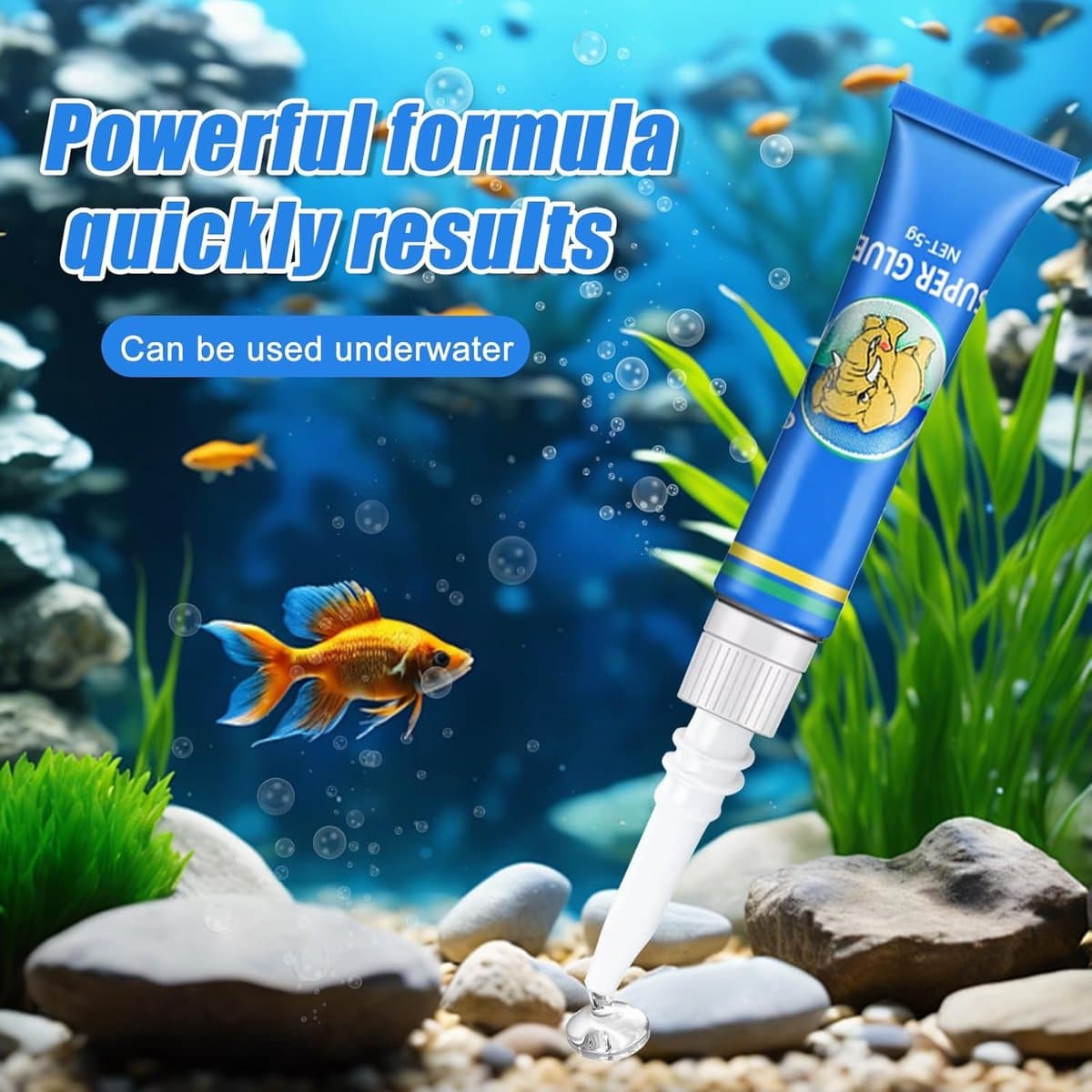 SnelShoppen - Pack van 4 Aquarium Lijm, Koraallijm, Transparante Onderwaterlijm, Waterdicht voor Planten, Mos, Aquascaping, Aquatische Planten, Koraal thumbnail 4