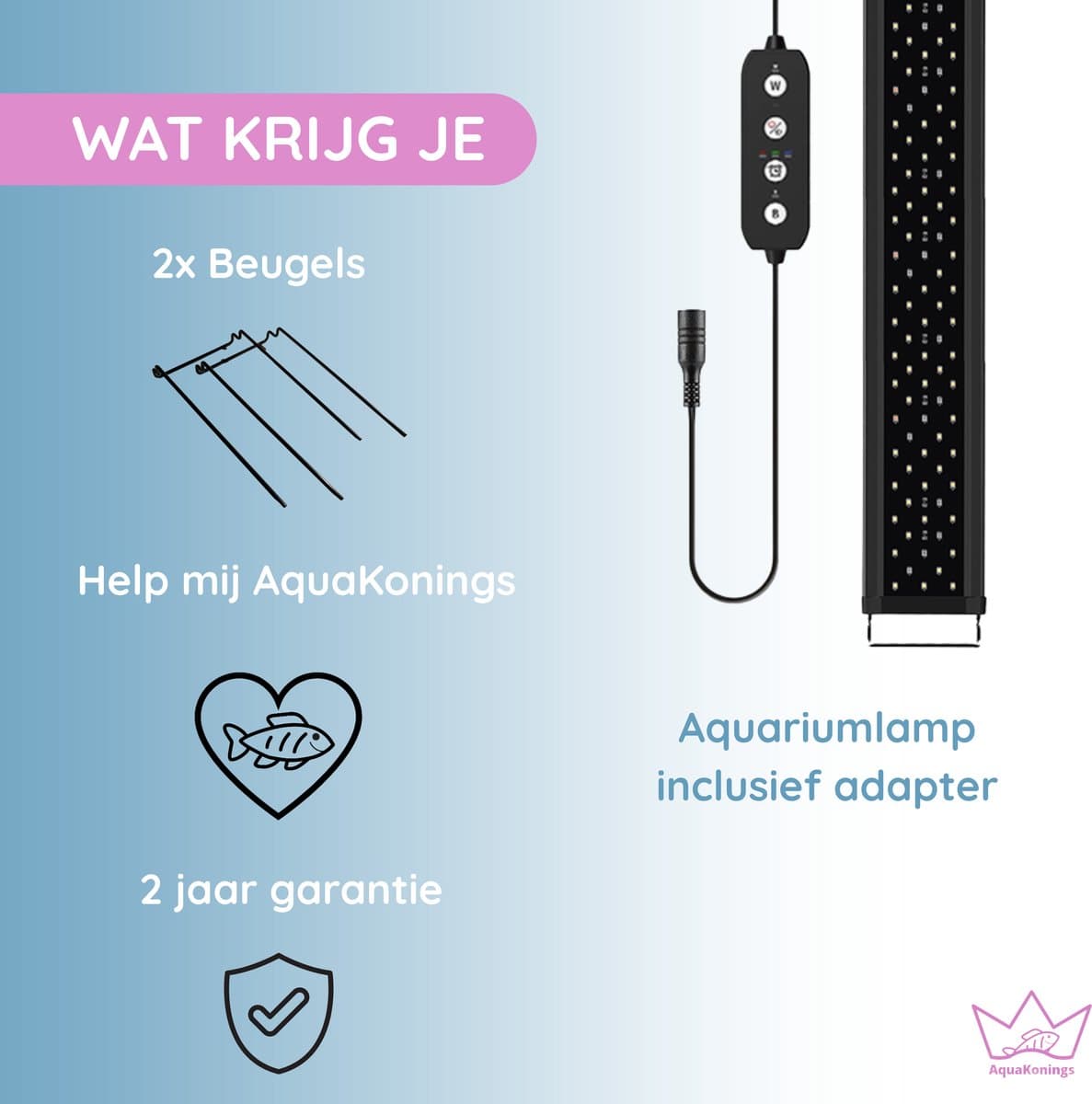 AquaKonings - Aquarium lamp - LED Aquariumverlichting - Dimbaar – Eenvoudig bedienen - Timer – 120 tot 135cm - Verschillende maten verkrijgbaar thumbnail 5