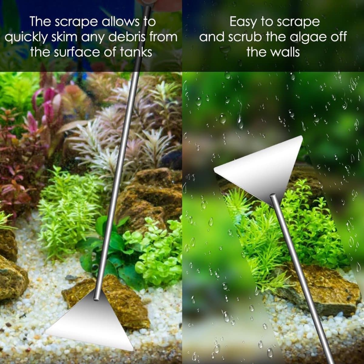 4-in-1 Aquascaping en Aquarium Set - Aquascape tool - Aquarium accessoires - Aquarium reinigingsset - Aquarium set voor plantenverzorging - Met Aquarium Schaar, Aquarium Pincetten en Aquarium Spatel - Voor Aquascaping en Aquarium Planten thumbnail 4