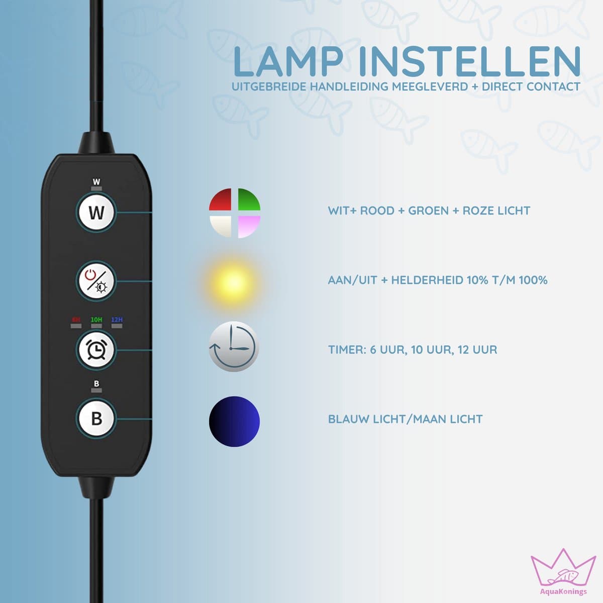 AquaKonings - Aquarium lamp - LED Aquariumverlichting - Dimbaar – Eenvoudig bedienen - Timer – 120 tot 135cm - Verschillende maten verkrijgbaar thumbnail 3