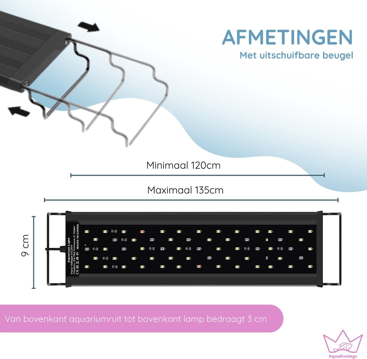 AquaKonings - Aquarium lamp - LED Aquariumverlichting - Dimbaar – Eenvoudig bedienen - Timer – 120 tot 135cm - Verschillende maten verkrijgbaar thumbnail 6