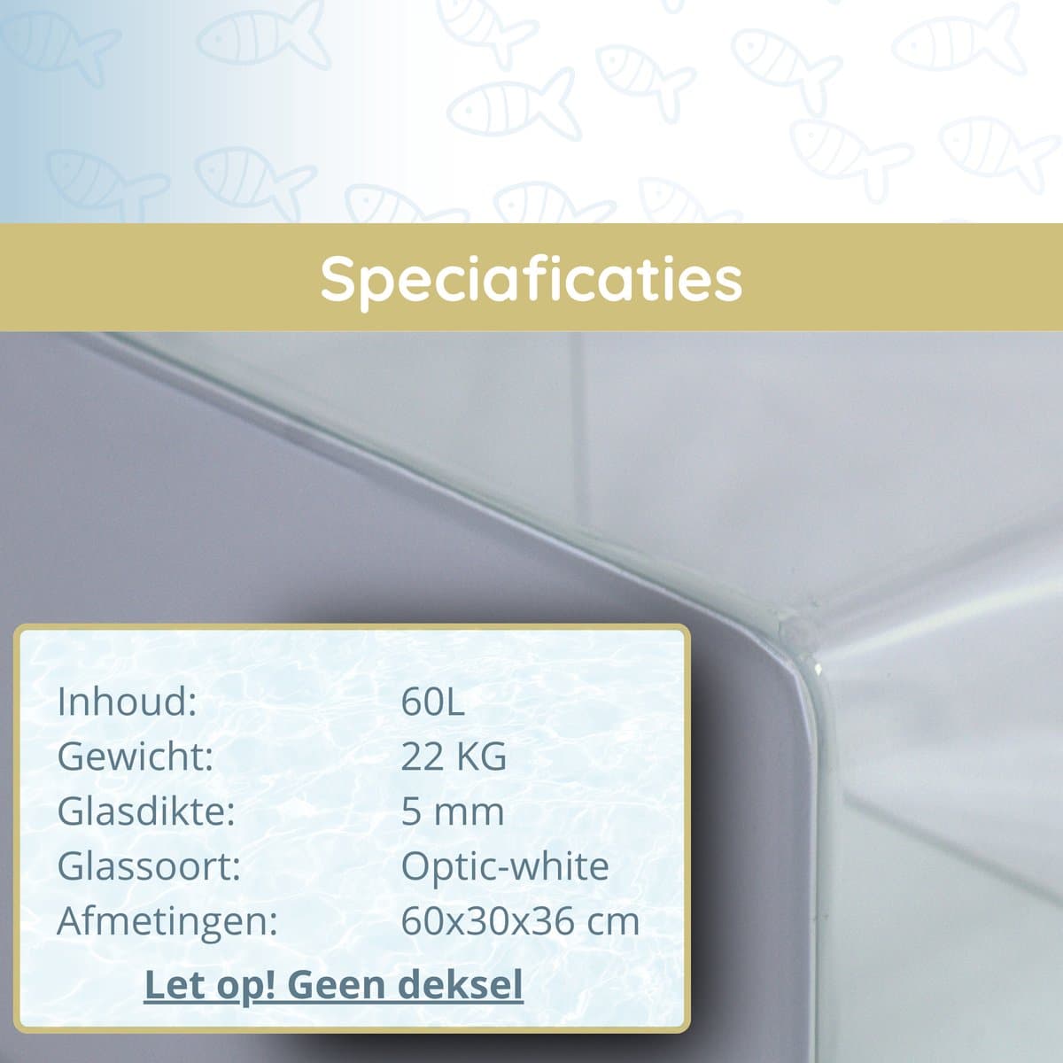 AquaKonings – Aquarium – Aquarium met afgeronde hoeken - Aquariumkit 60x30x36 64L thumbnail 4