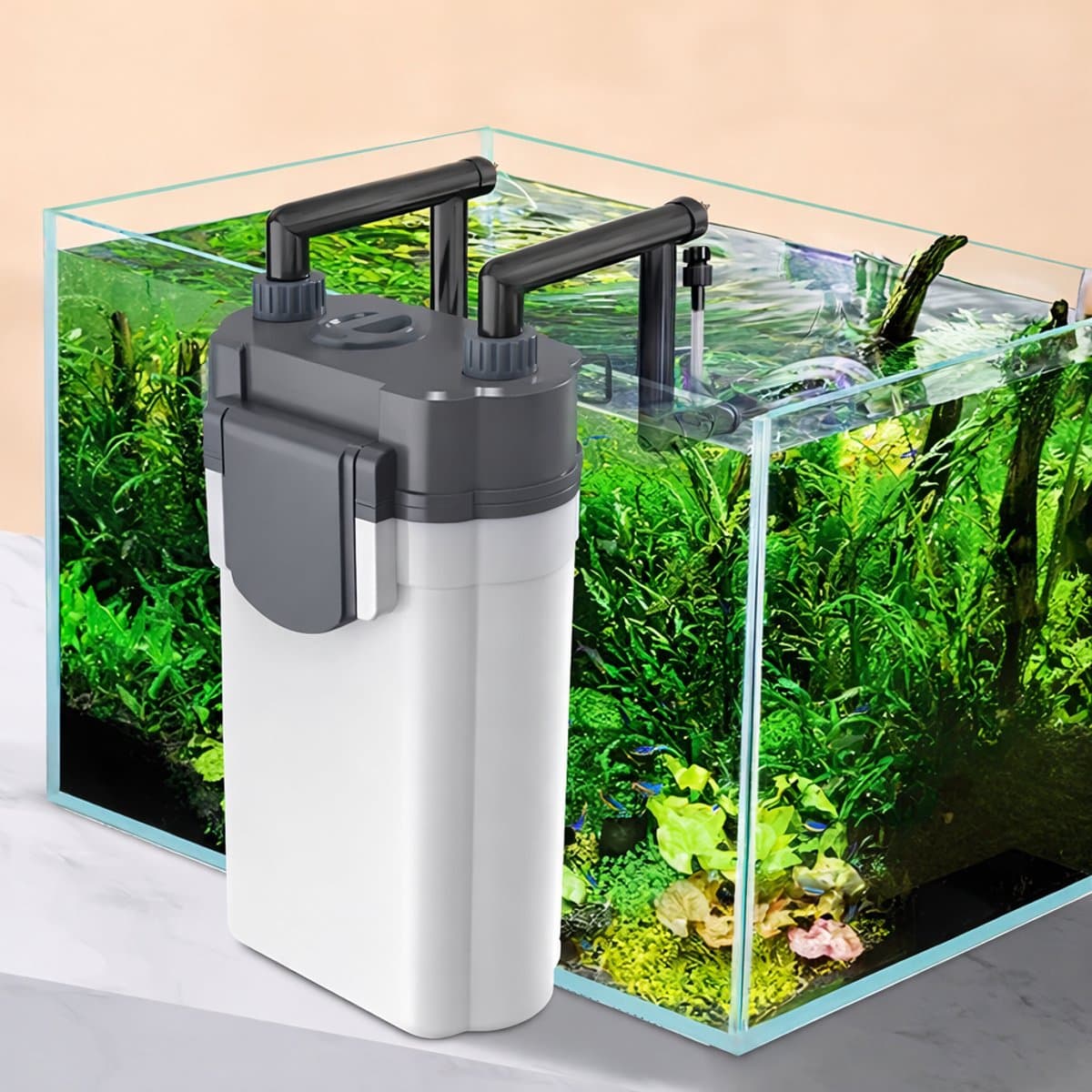 Premium Aquarium Filter - 4 Laagse Filtrering - Inclusief Filtermateriaal - 500 Liter Per Uur - Geschikt Tot 100 Liter - Ultra Schoon Water thumbnail 4