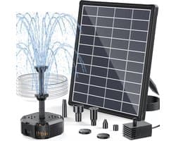 POPOSOAP Solarfontein met filter – 6,5W buitenfontein op zonne-energie, die zorgt voor een stabiele werking gedurende de dag; uitgerust met een compacte filterbox, geschikt voor kleine vijvers, vogelbadjes of aquariums.