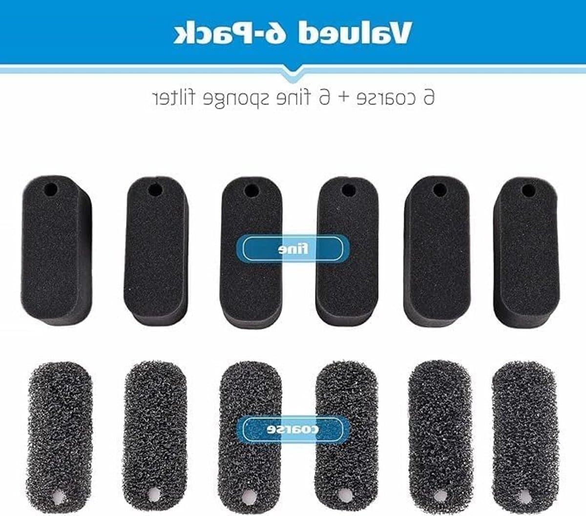 12 Stuks Vervangende Aquarium Filter Spons voor Schildpadden - 6 Grove en 6 Fijne Pads, Ideaal voor Waterfilter en Aquatic Onderhoud thumbnail 5