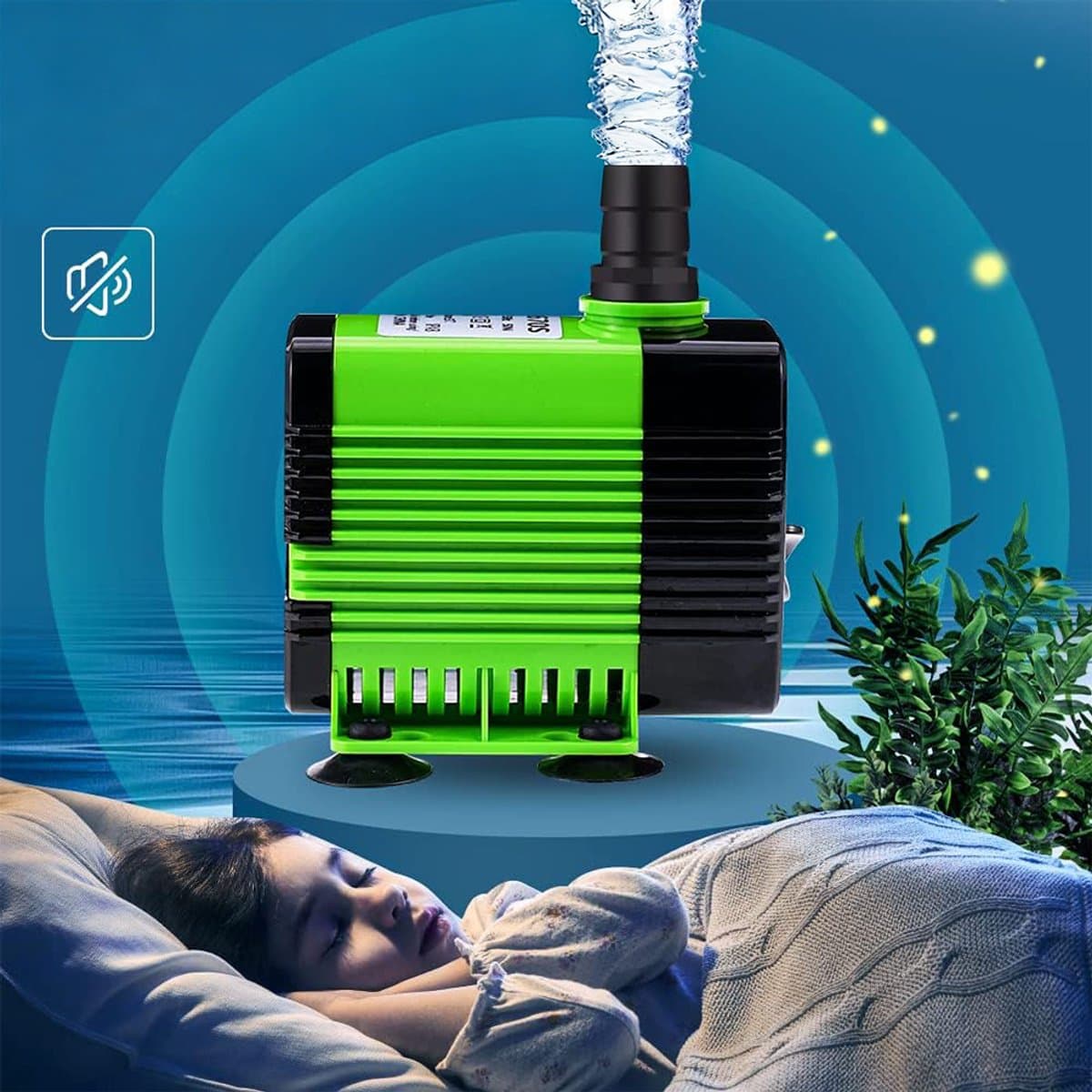 Dompelpomp - 1100 liter/uur - 20 watt - Krachtige, multifunctionele dompelpomp - geschikt voor tafelfonteinen, aquariums, watertuinen, vijvers en hydrocultuursystemen - met 3 sproeiers (13 mm, 16 mm en 19 mm) thumbnail 8