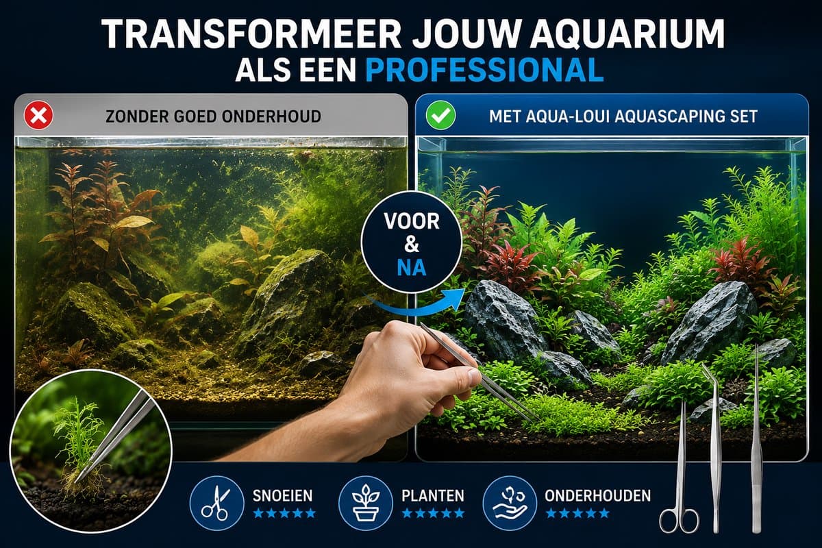 Aqua-Loui® - Aquarium Gereedschapset - 3-delig RVS - 2 Pincetten & Schaar - Voor Aquascaping en Plantenverzorging thumbnail 7