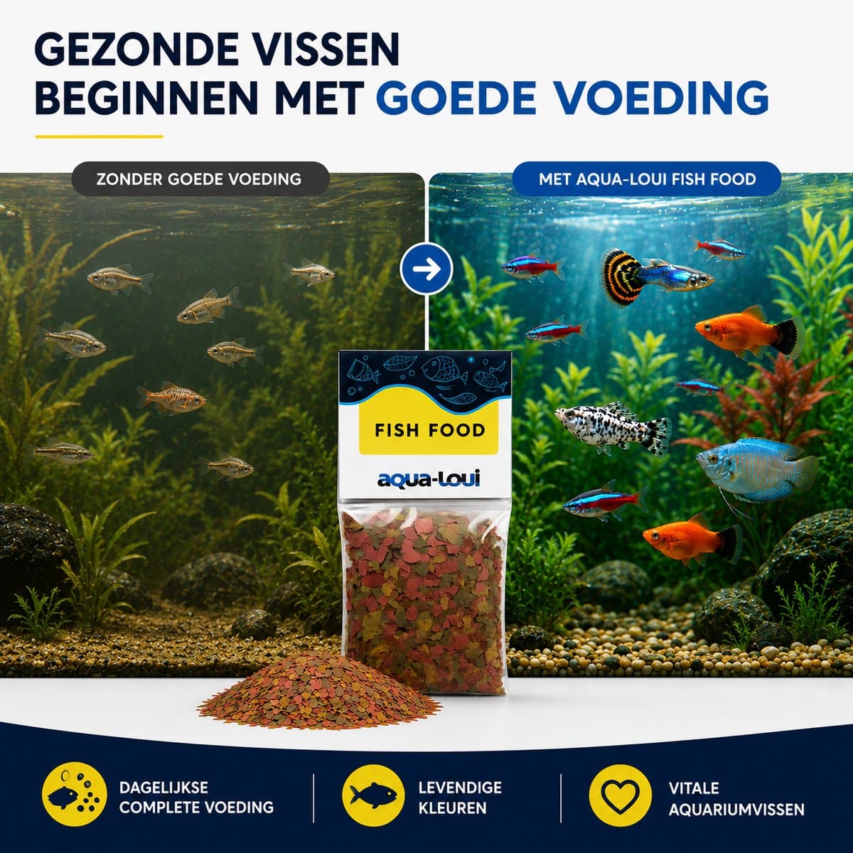 Aqua-Loui® - Tropisch Visvoer - Aquarium Vlokken - Vlokkenvoer (Flakes) - Siervissen - Compleet Hoofdvoer - Geschikt voor Alle Tropische Aquariumvissen - 500 ml thumbnail 7