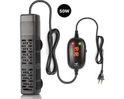 PetFriends Professionele Aquarium verwarming 50W met Slimme Digitale Thermometer - Tot 40 Liter - Oververhittingsbescherming - Heater - Filter