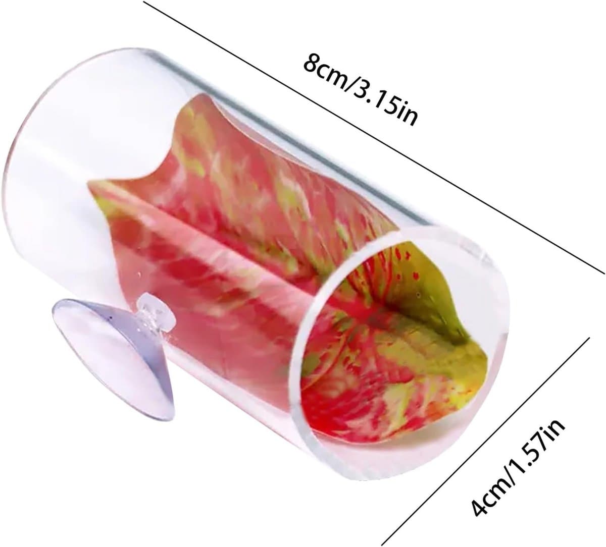 Betta Bed & Tunnel Set - 5 Stuks - Kempvis Rustplaats - Aquarium Decoratie met Zuignap - Realistische Bladeren - Groen thumbnail 8