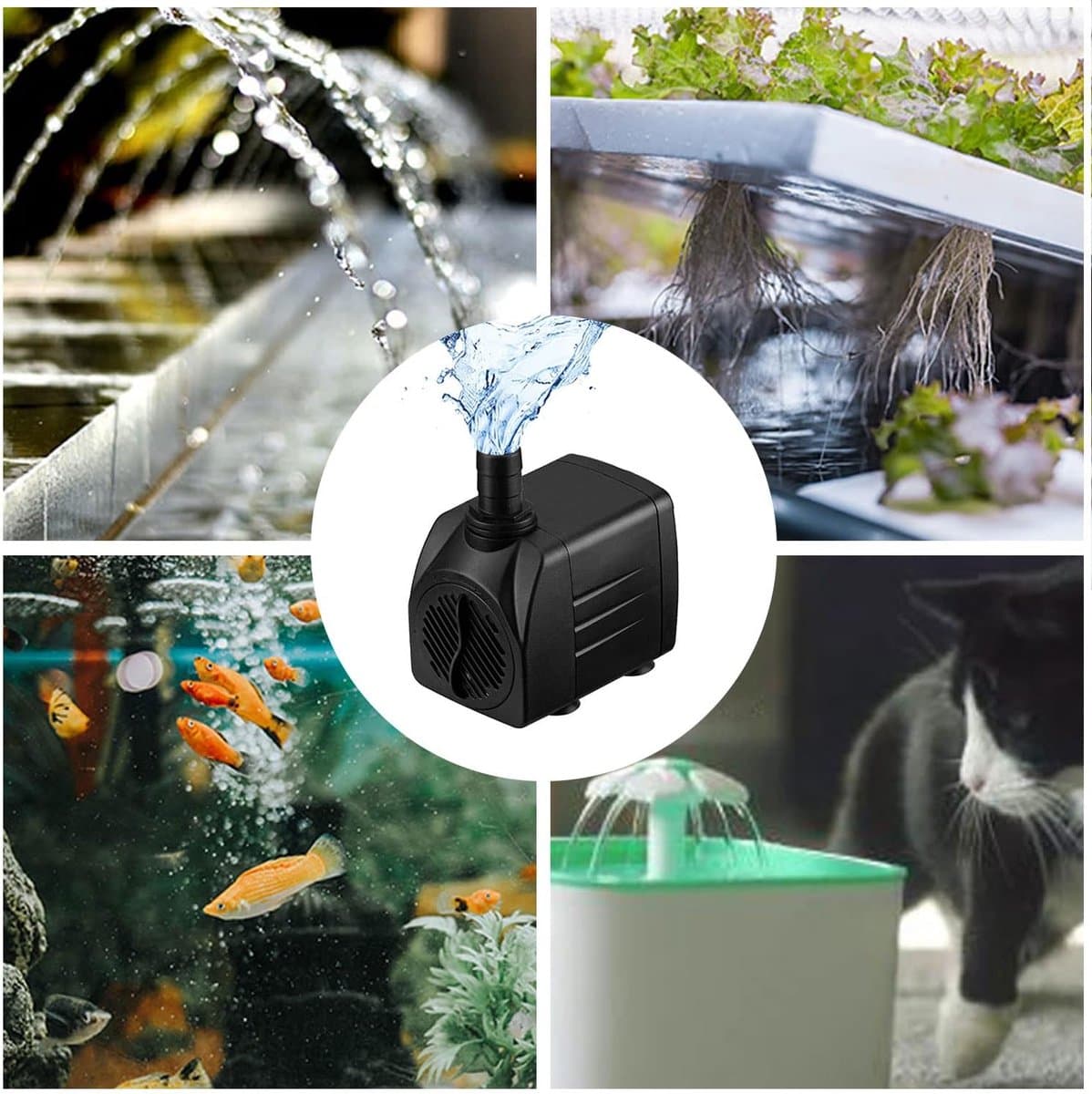 Ultrastille Mini-waterpomp 600 l/h voor Aquaria, Vijvers en Fonteinen thumbnail 13