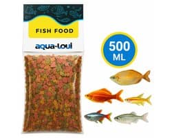 Aqua-Loui® - Tropisch Visvoer - Aquarium Vlokken - Vlokkenvoer (Flakes) - Siervissen - Compleet Hoofdvoer - Geschikt voor Alle Tropische Aquariumvissen - 500 ml