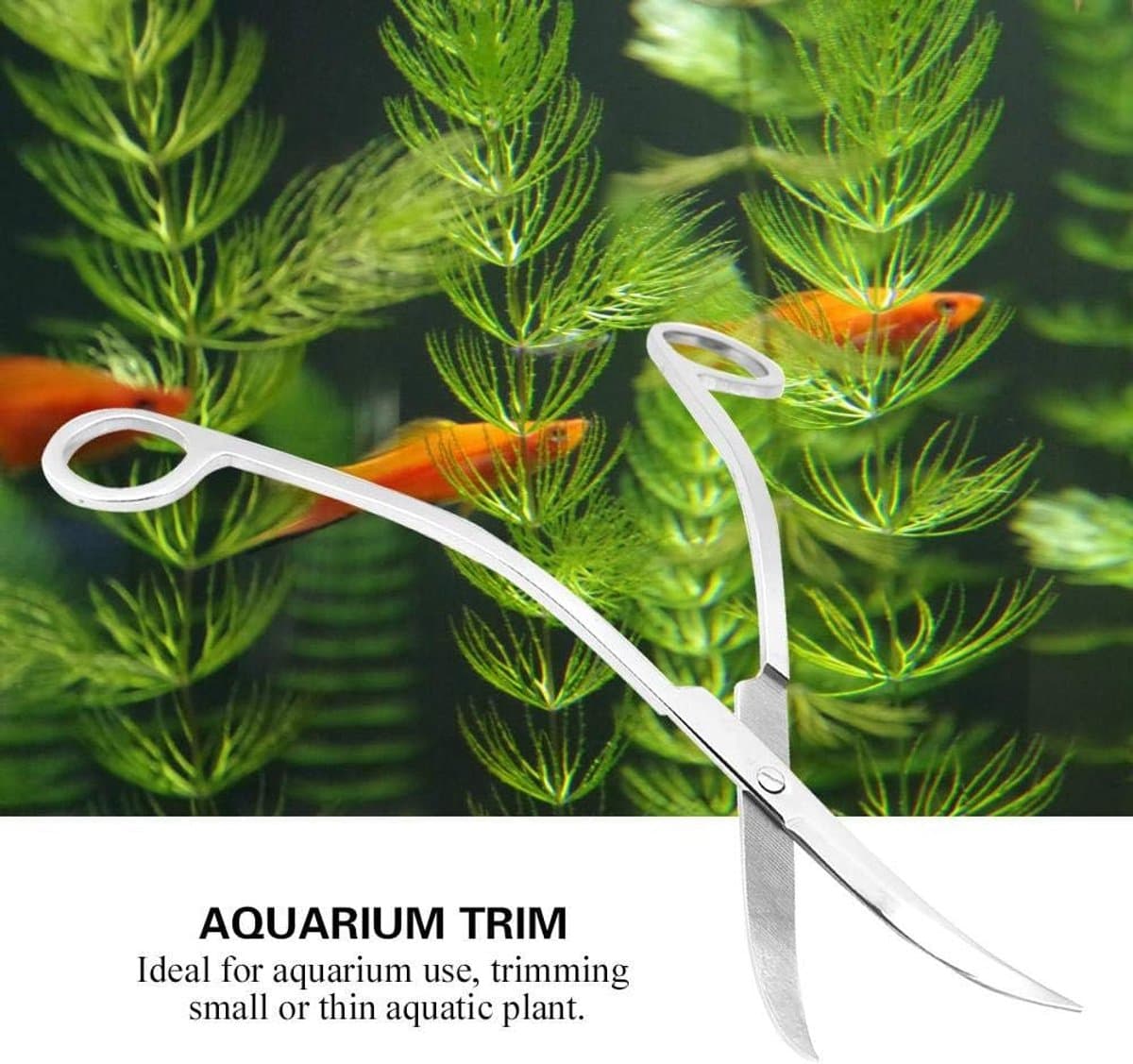 Aquarium Planten Schaar - RVS Wave plantenschaar - Aquarium Schaar Gebogen - Aquarium Planten Schaar met Kromme Bek - Voor Aquariumplanten en Aquascaping - Lengte 25 cm thumbnail 3