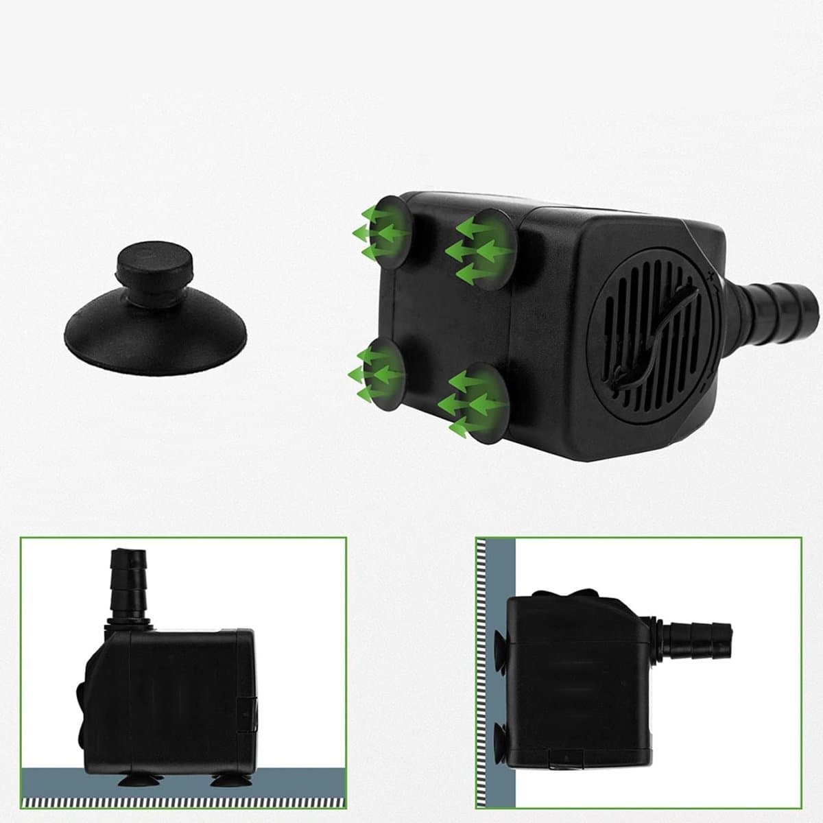 Ultrastille Dompelpomp 840 L/U - 10W Regelbare Doorstroming 2 Sproeikoppen Gereedschaploze Reiniging - Ideaal Voor Hydrocultuur Watervallen En Aquariums thumbnail 6