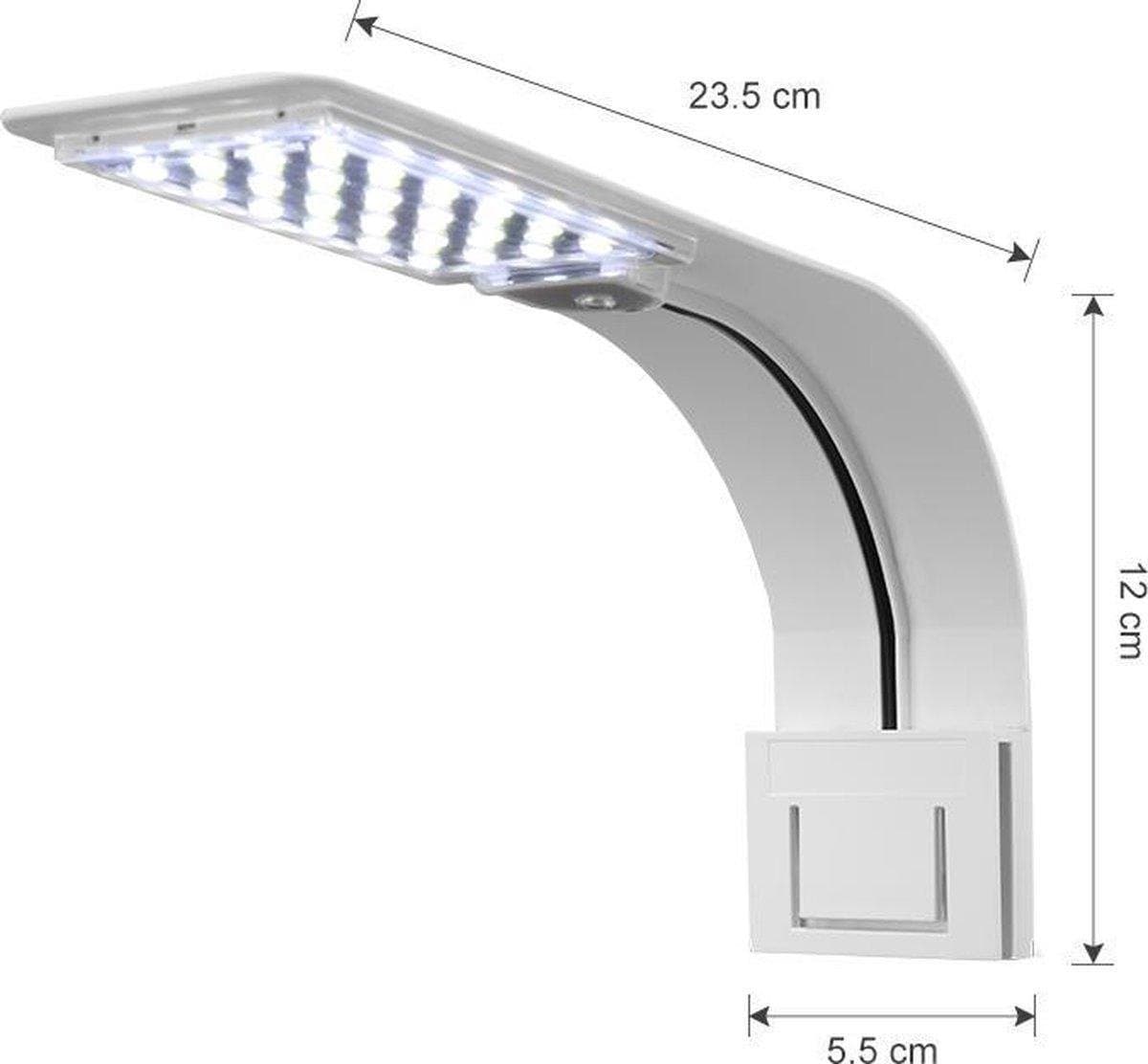 Aquarium LED Lamp – 220MM – Wit Licht – Zorgt Voor Krachtige Verlichting – Geschikt Alle Soorten Aquariums - Zwart thumbnail 4