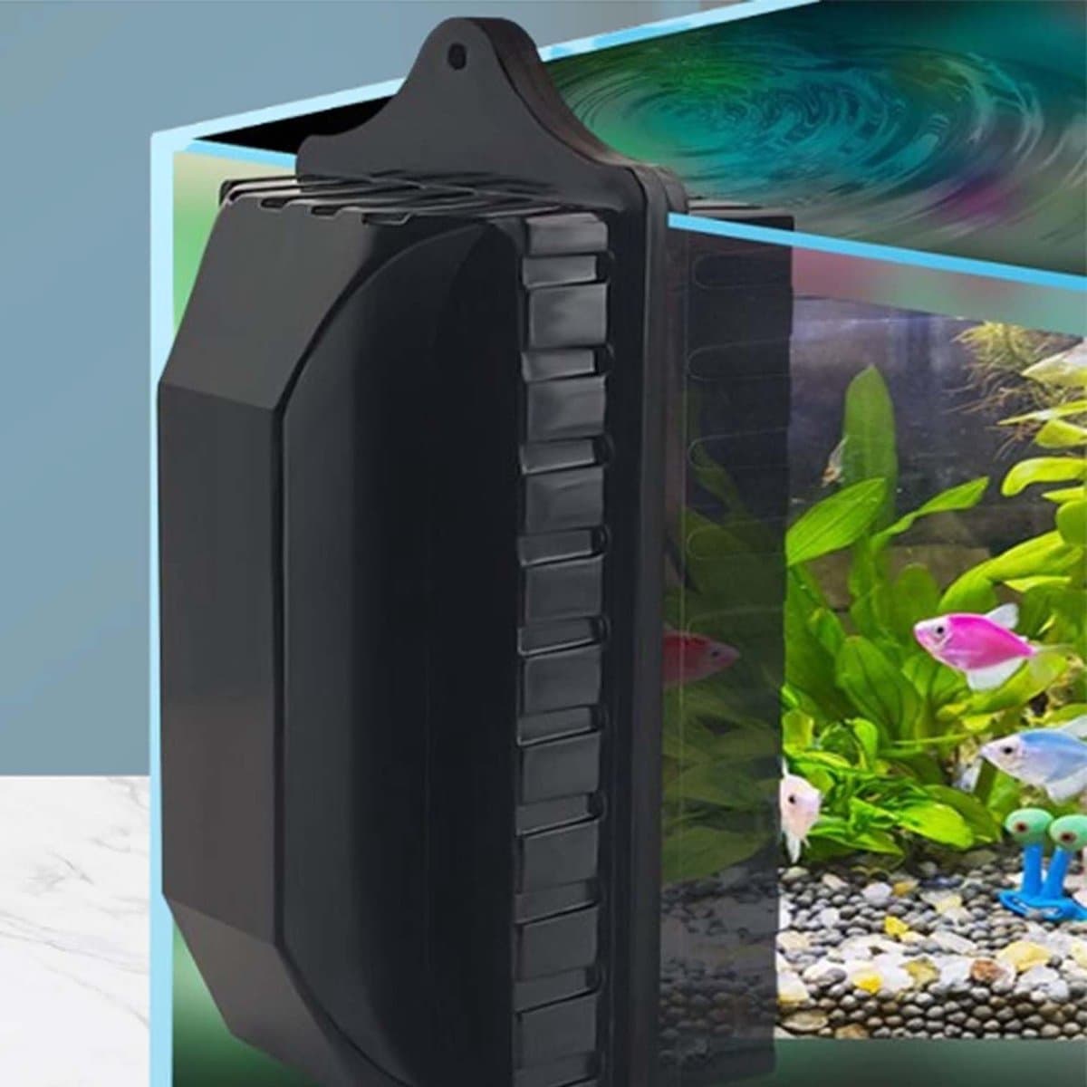 Magneet ruitenreiniger voor aquaria, effectieve glasreiniger, aquariumreinigingsaccessoires voor glas tot 6 mm dik, ideaal voor onderhoud van aquaria thumbnail 6