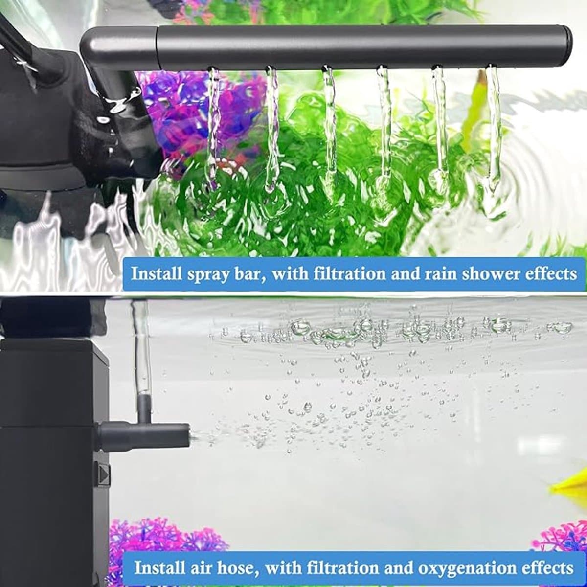 Aquariumfilter - Filterpomp - 300 L/H - Dompelbaar - Filter - Intern Aquariumfilter - Filter Met Pomp - 13.4 X 3.8 X 2.8cm - Aquarium Filter Pomp - Zuurstofpomp Aquarium - Aquarium Pomp Met Filter - Geschikt Voor Aquariums Van 10 Tot 75 Liter - Zwart thumbnail 6