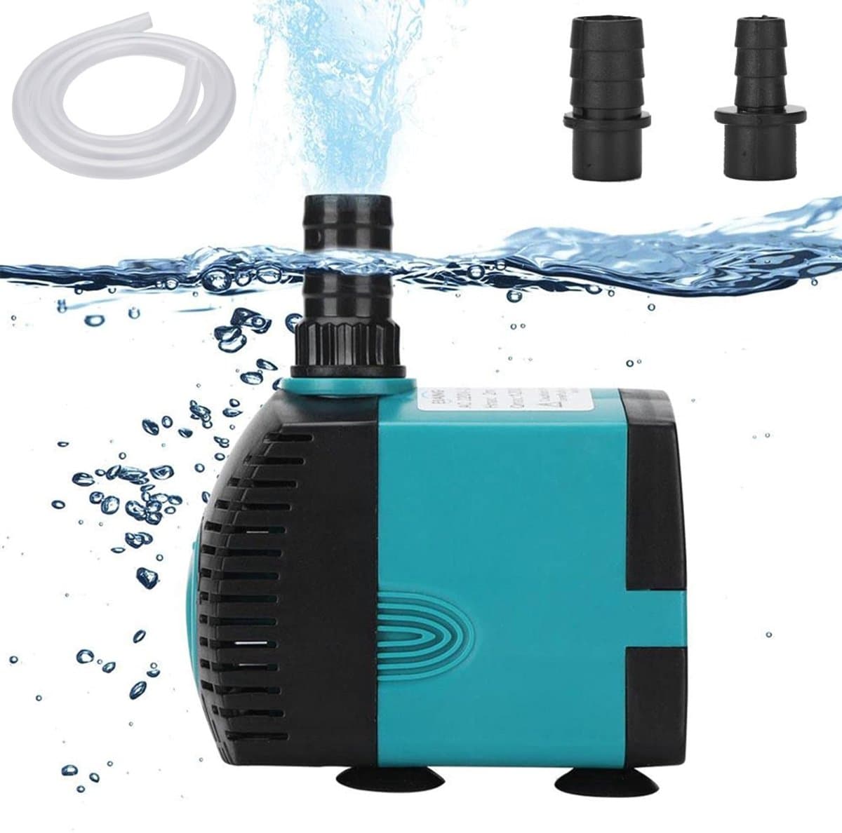 Mini Waterpomp 10W - Met zuignap en waterpijp - Ultra Stille Dompelpomp 600L/u - Aquarium Waterpomp - Vijverpomp - Fonteinpomp - Maximale Opvoerhoogte 1,2 m - Met 1,5 m netsnoer, 2 sproeiers - Voor Aquaria, Fonteinen, Beelden, Hydrocultuur, Vijvers thumbnail 7
