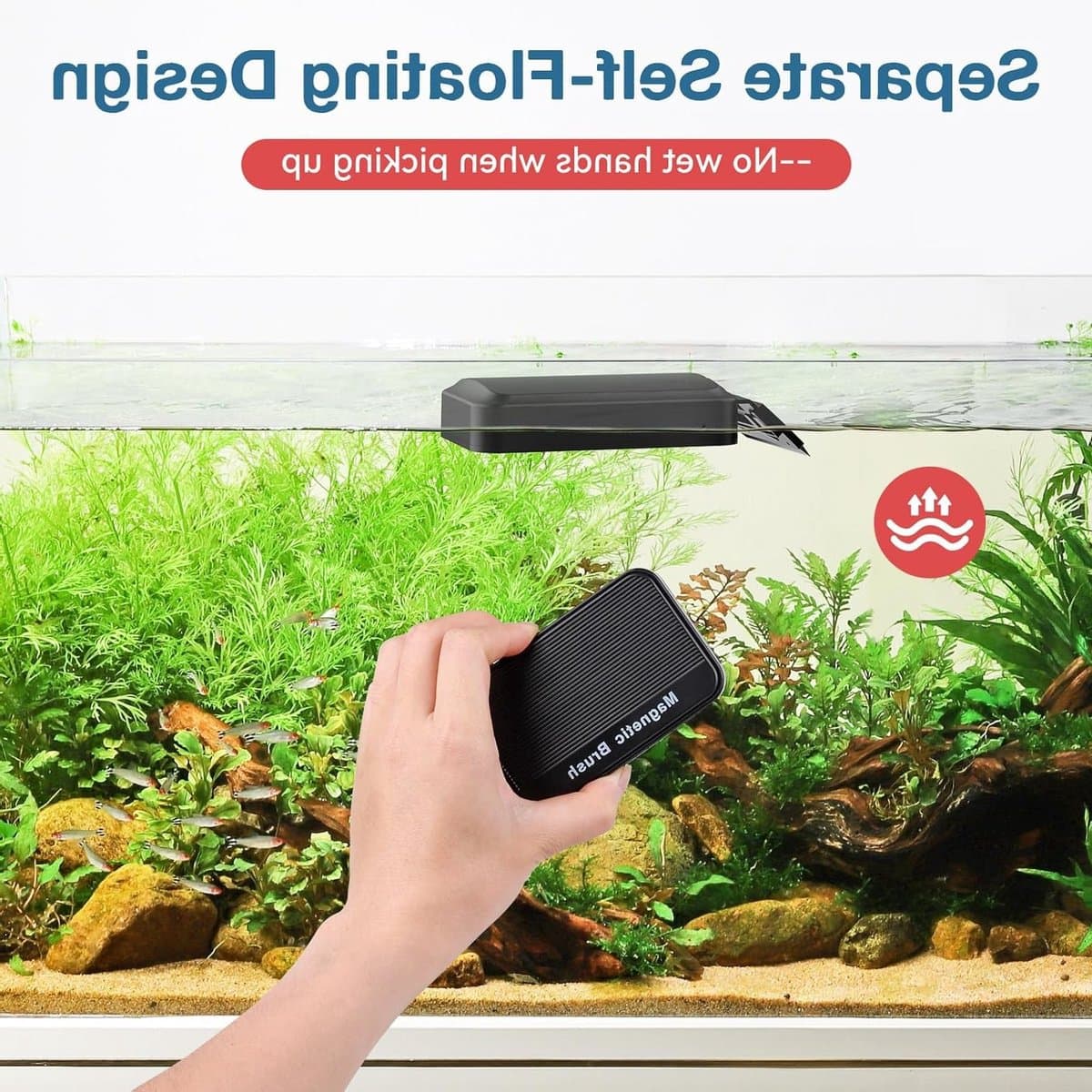 Effectieve Magnetische Algenreiniger voor Aquaria - Glazen Schoonmaakborstel en Drijvende Scrubber met Verwijderbare Schraper voor Optimale Onderhoud van je Aquarium thumbnail 5